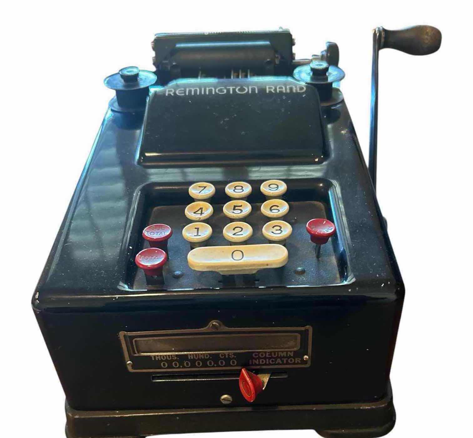 View 1 of VINTAGE REMINGTON RAND MECHANICAL 10 KEY ADDING MACHINE & CALCULATOR FROM 1920s