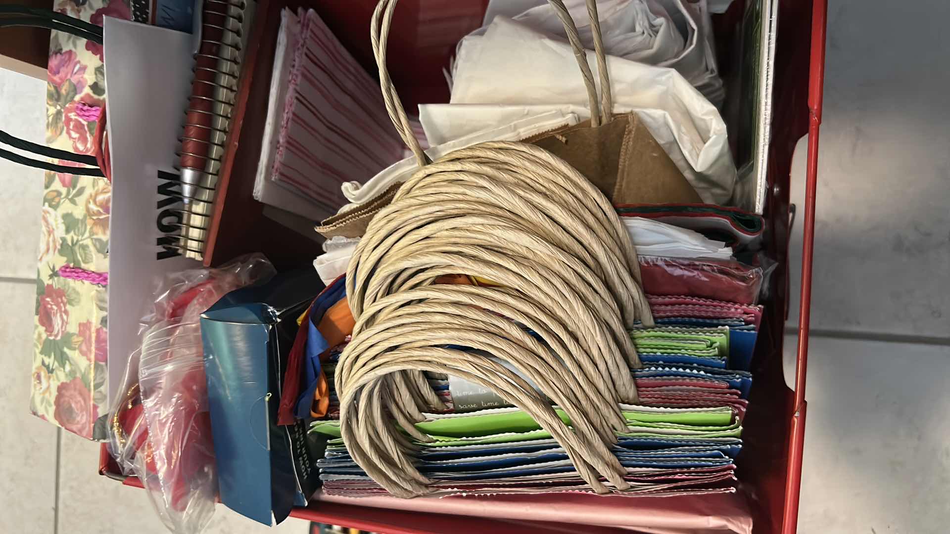 View 2 of CONTENTS OF RED TOTE ASSORTED GIFT BAGS PENCILS
