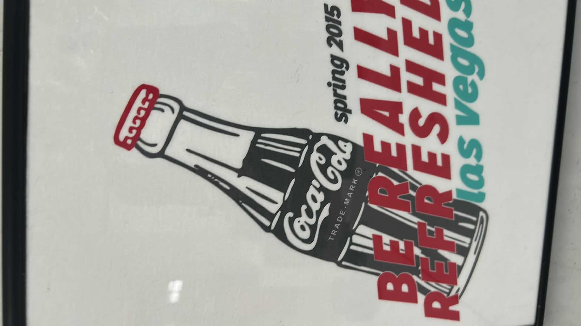 View 2 of TWO FRAMED COCA COLA COMMEMORATIVE ART PRINTS W LAS VEGAS THEME 2014 2015 12" X 17" 12" X 16"