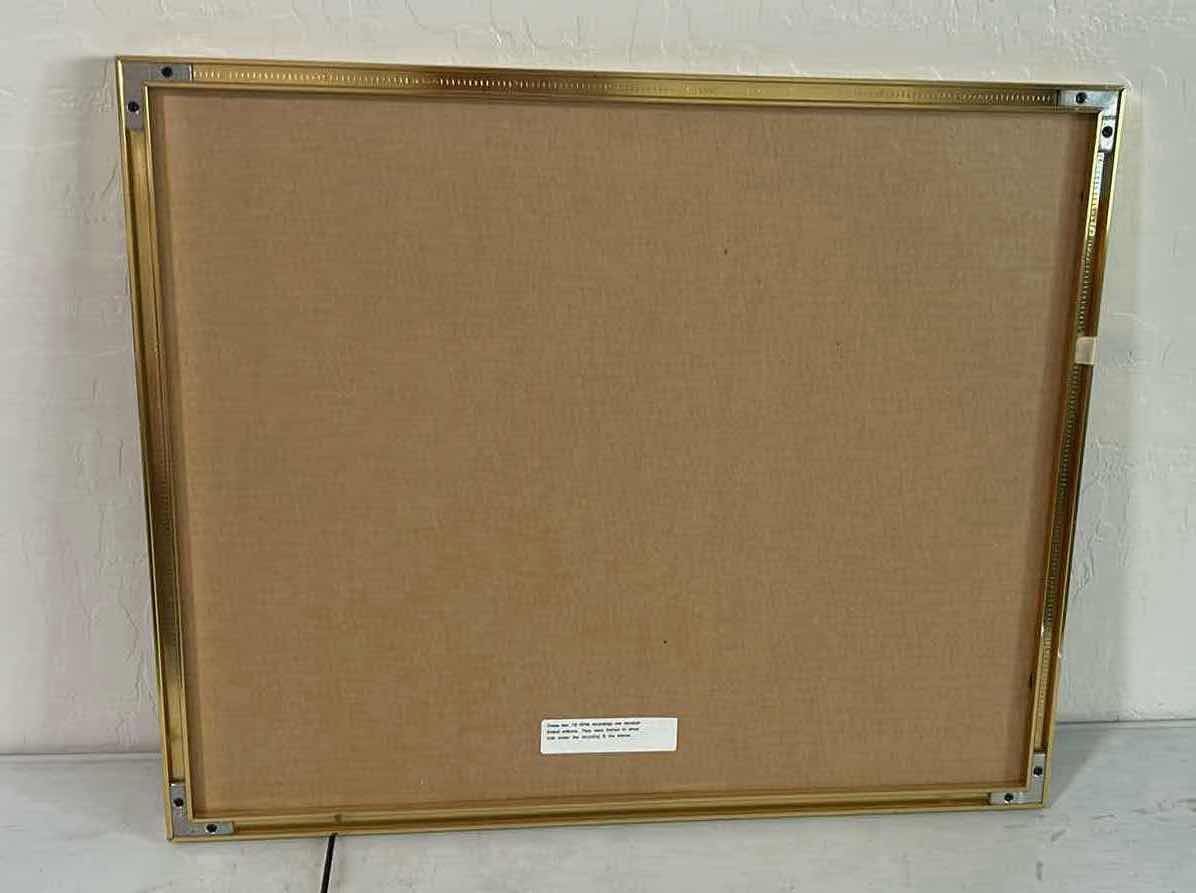 View 3 of GOLD FRAMED COLLECTIBLE W VINTAGE COCA COLA RED FLEXI DISC RECORD SET SLEEVE FROM 1970 SAN DIEGO PADRE 23" X 20"