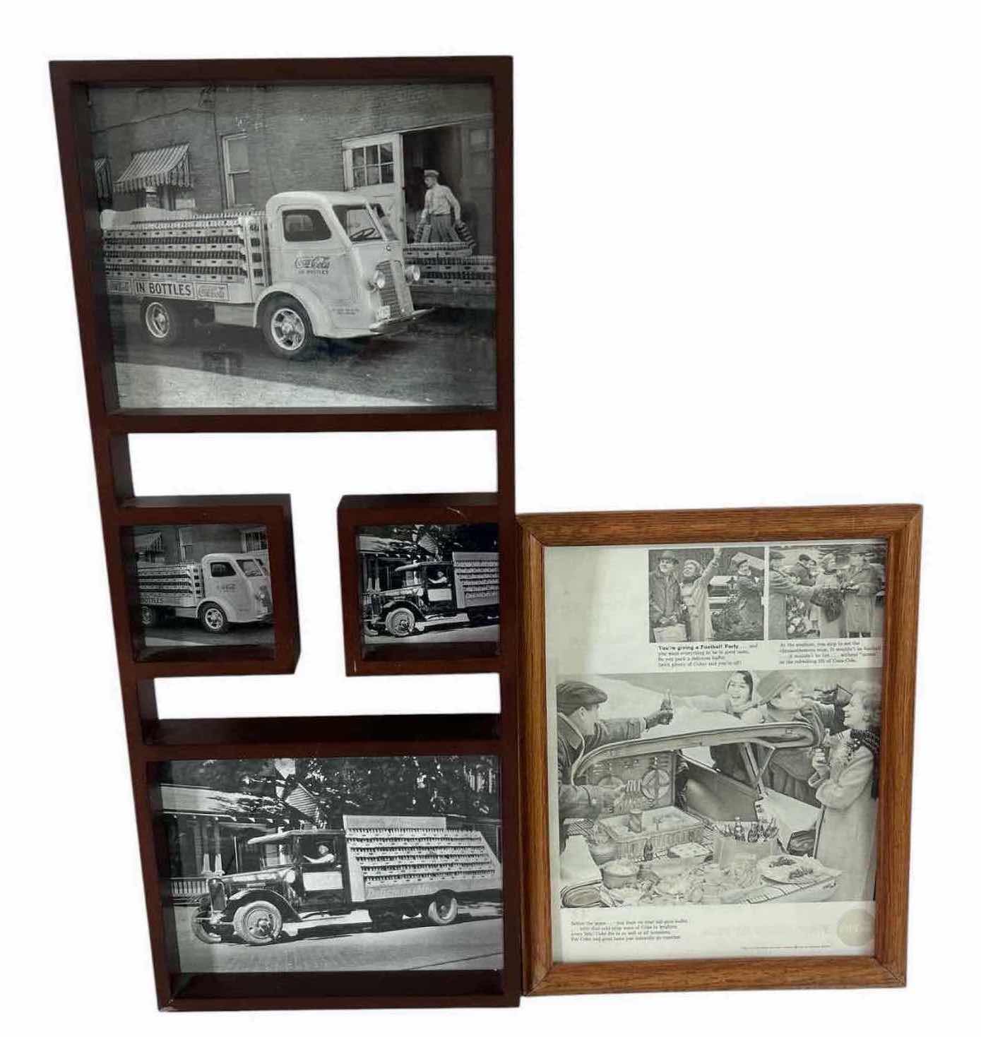 View 1 of 2- CLASSIC BLACK & WHITE CICA COLA DELIVERY TRUCK PHOTOGRAPHS & VINTAGE PRINT AD 11" X 26" 11" X 16"