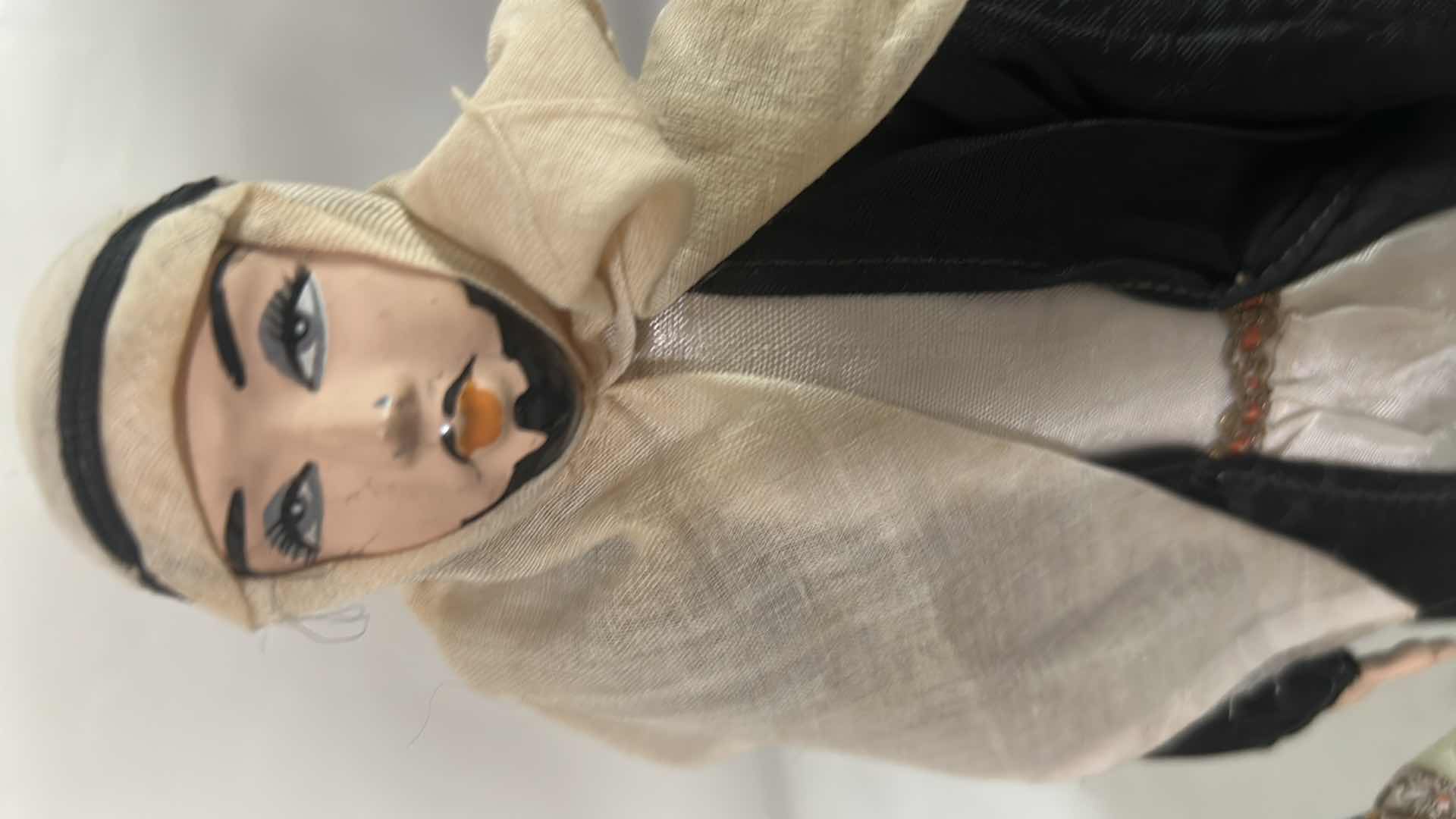 View 3 of 3- VINTAGE CULTURAL DOLLS W DISTINCT HANDCRAFTED TRADITIONAL CLOTHING H 14" 12" 10"