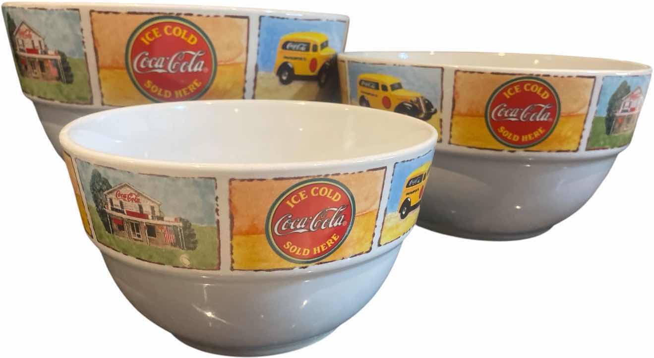 View 1 of COCA-COLA 3 PIECE MIXING BOWL SET