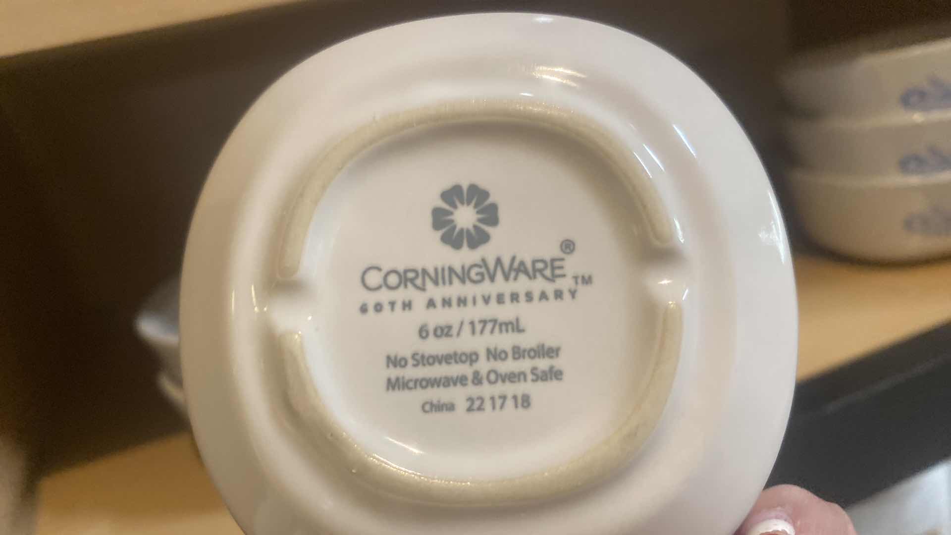 View 4 of CONTENTS IN CABINET -10 - CORNING WARE, BLUE CORN FLOWER RAMEKINS