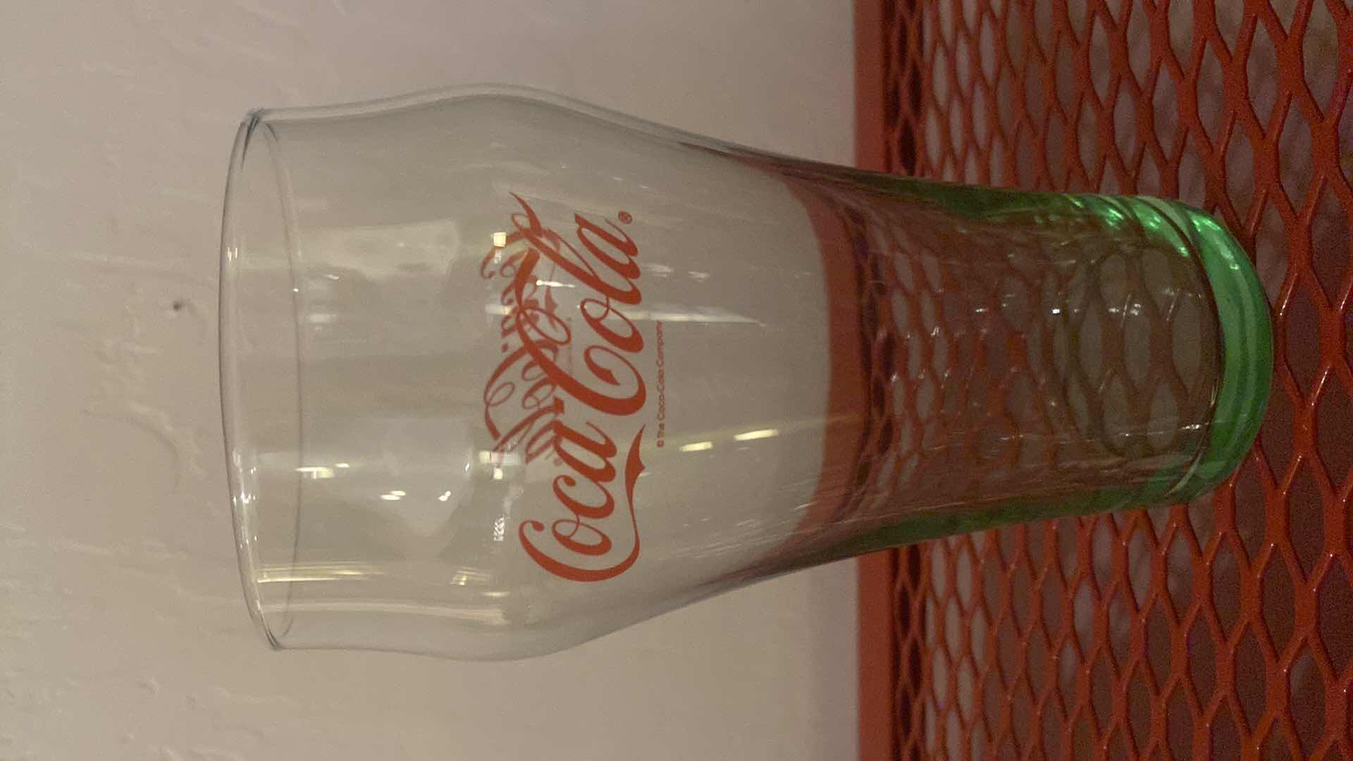 View 2 of COCA-COLA GREEN GLASS 16 OUNCE GLASSES (4)