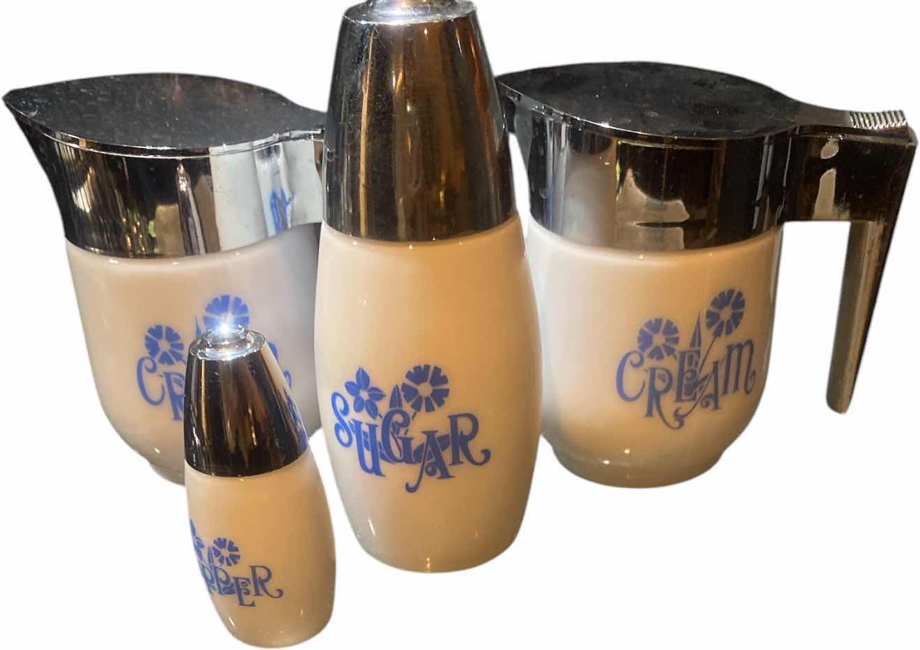 View 1 of 6 - KITCHEN BASICS – TWO GLASS CUTTING BOARDS & 4 SUGAR  CREAM & PEPPER SHAKER