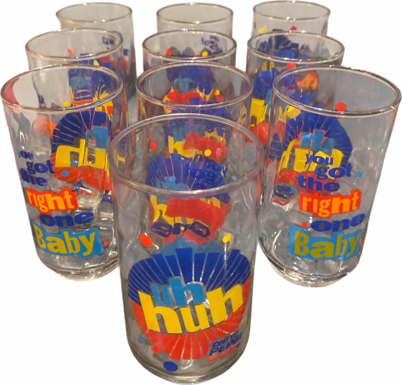 View 1 of VINTAGE DIET PEPSI GLASS “YOU GOT THE RIGHT ONE” DIET PEPSI (10)