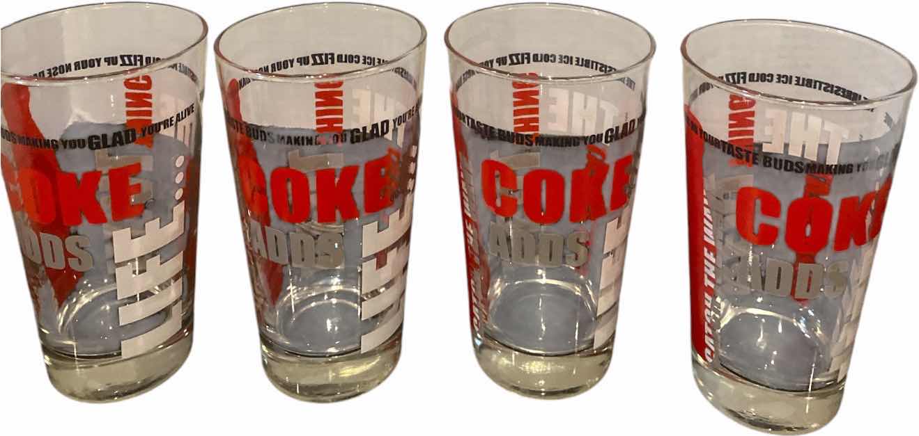 View 1 of VINTAGE COCA-COLA GLASSES (4)