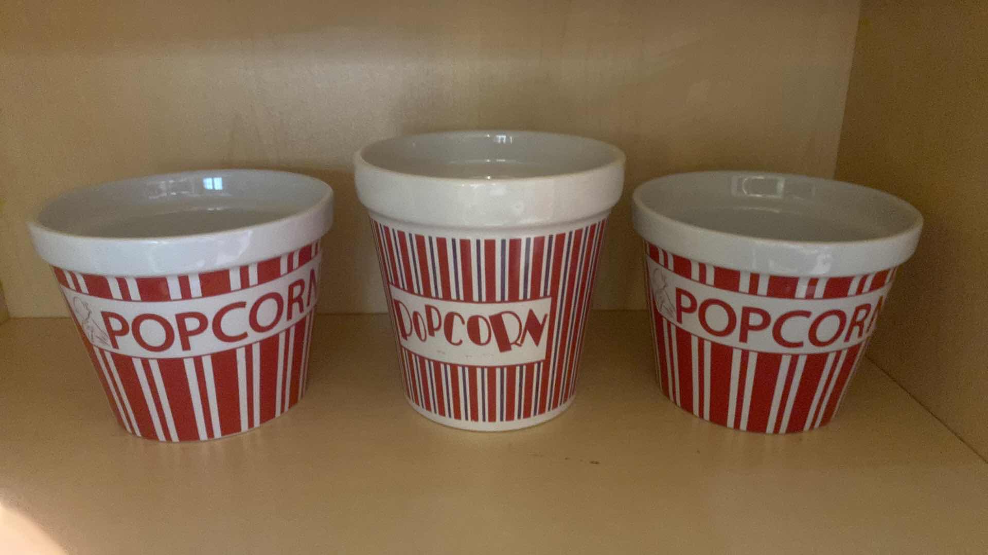 View 2 of PERSONAL SIZE POPCORN CERAMIC BOWLS (3)
