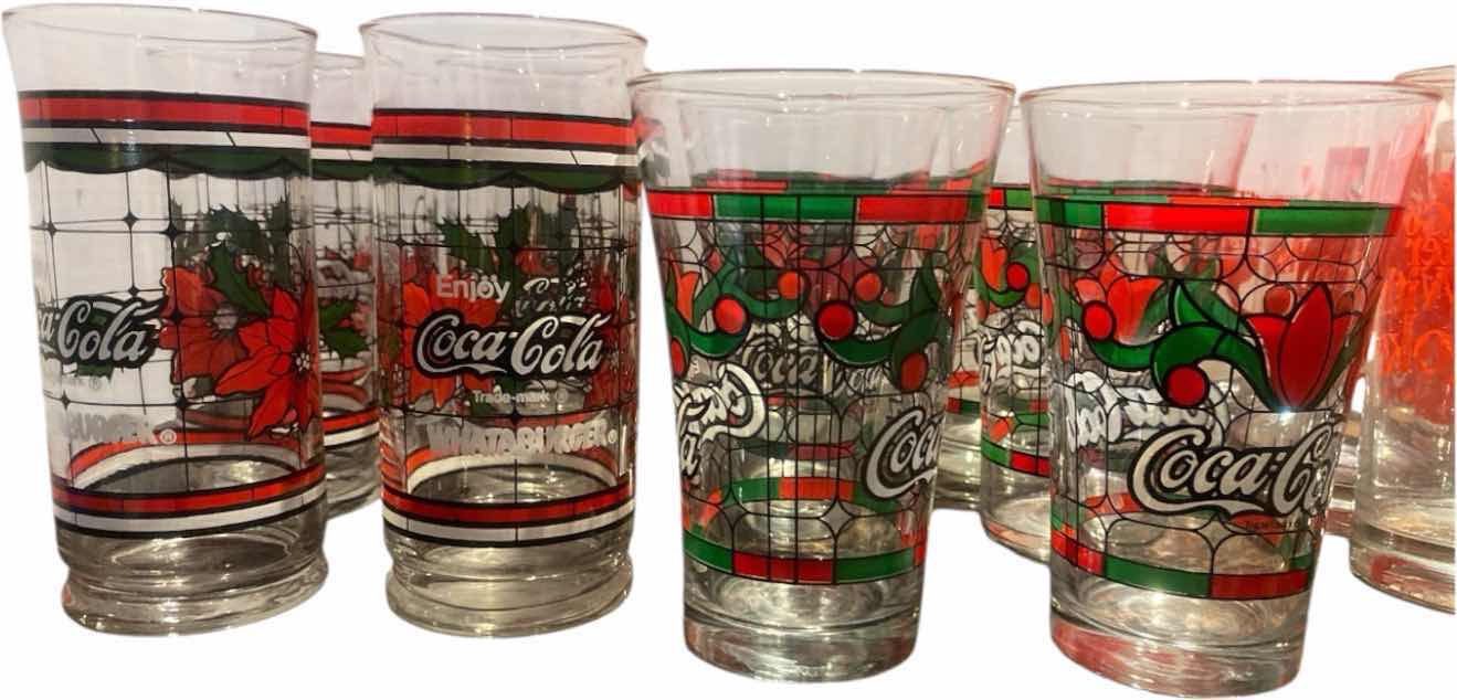 View 1 of VINTAGE COCA-COLA HOLIDAY GLASSES (12)