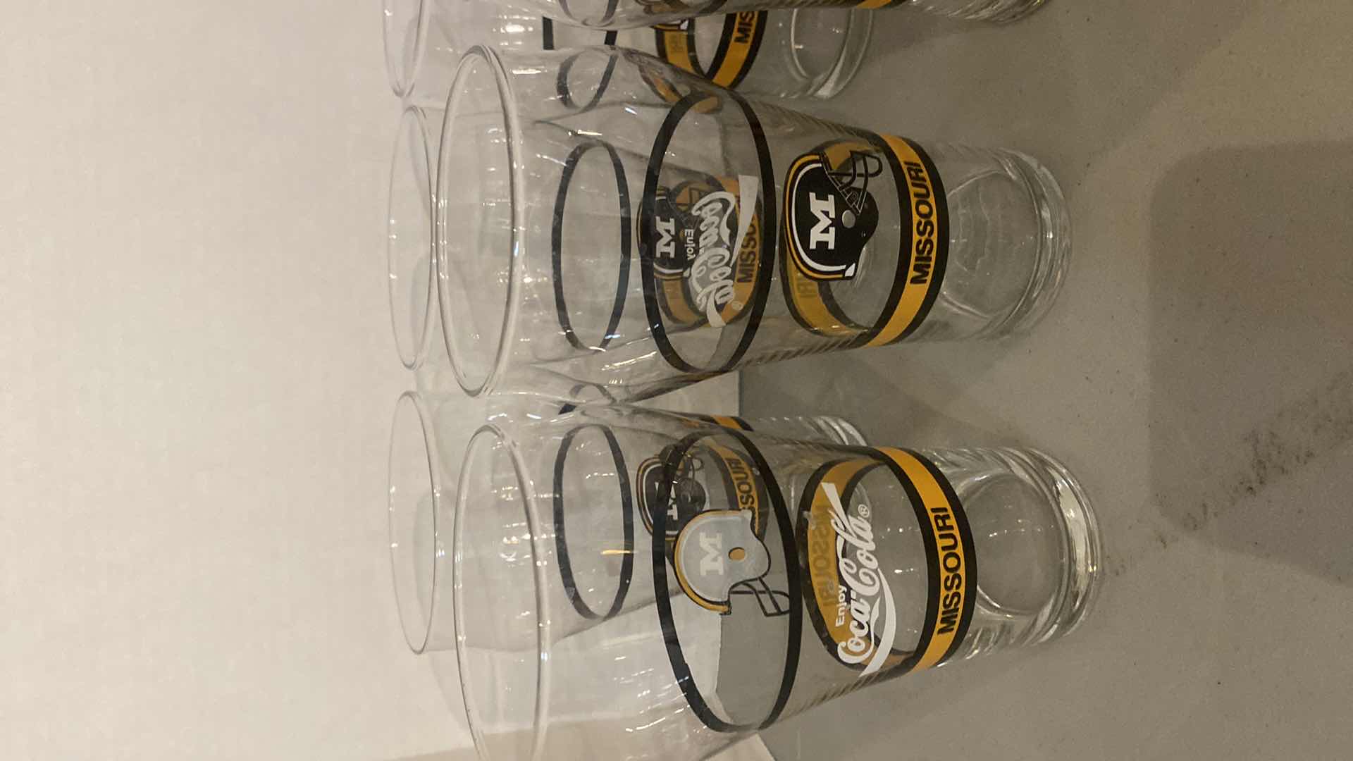 View 2 of VINTAGE COCA-COLA FOOTBALL GLASSES- MISSOURI (12) DOLPHINS AND LIONS (1 EACH) TOTAL (14)