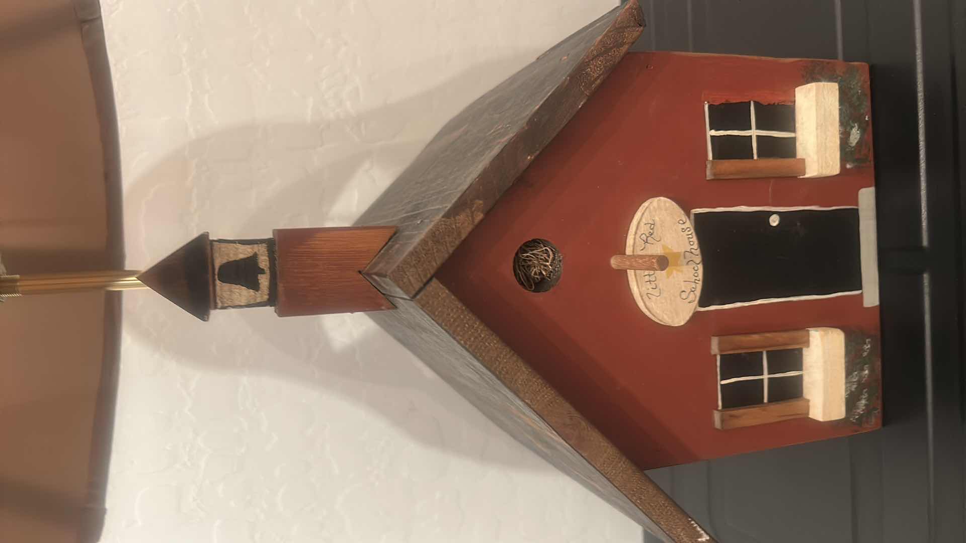 View 4 of HANDMADE WOODEN SCHOOLHOUSE LAMP H25.5”