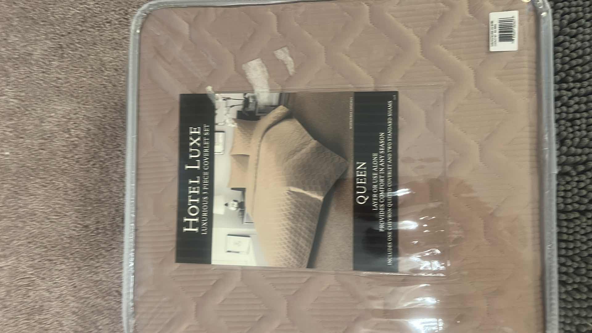 View 4 of NEW QUEEN SHEET SET, ROUND PILLOW CUSHIONS, AND SMALL RUG rug is 24” x 17”