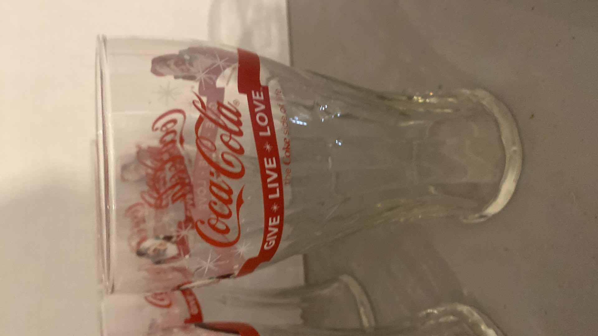 View 3 of VINTAGE GIVE LIVE LOVE COCA-COLA GLASSES (6)