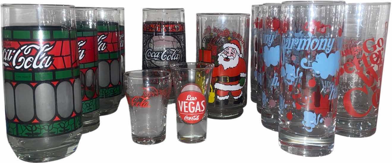 View 1 of VINTAGE COCA-COLA GLASSES (16)