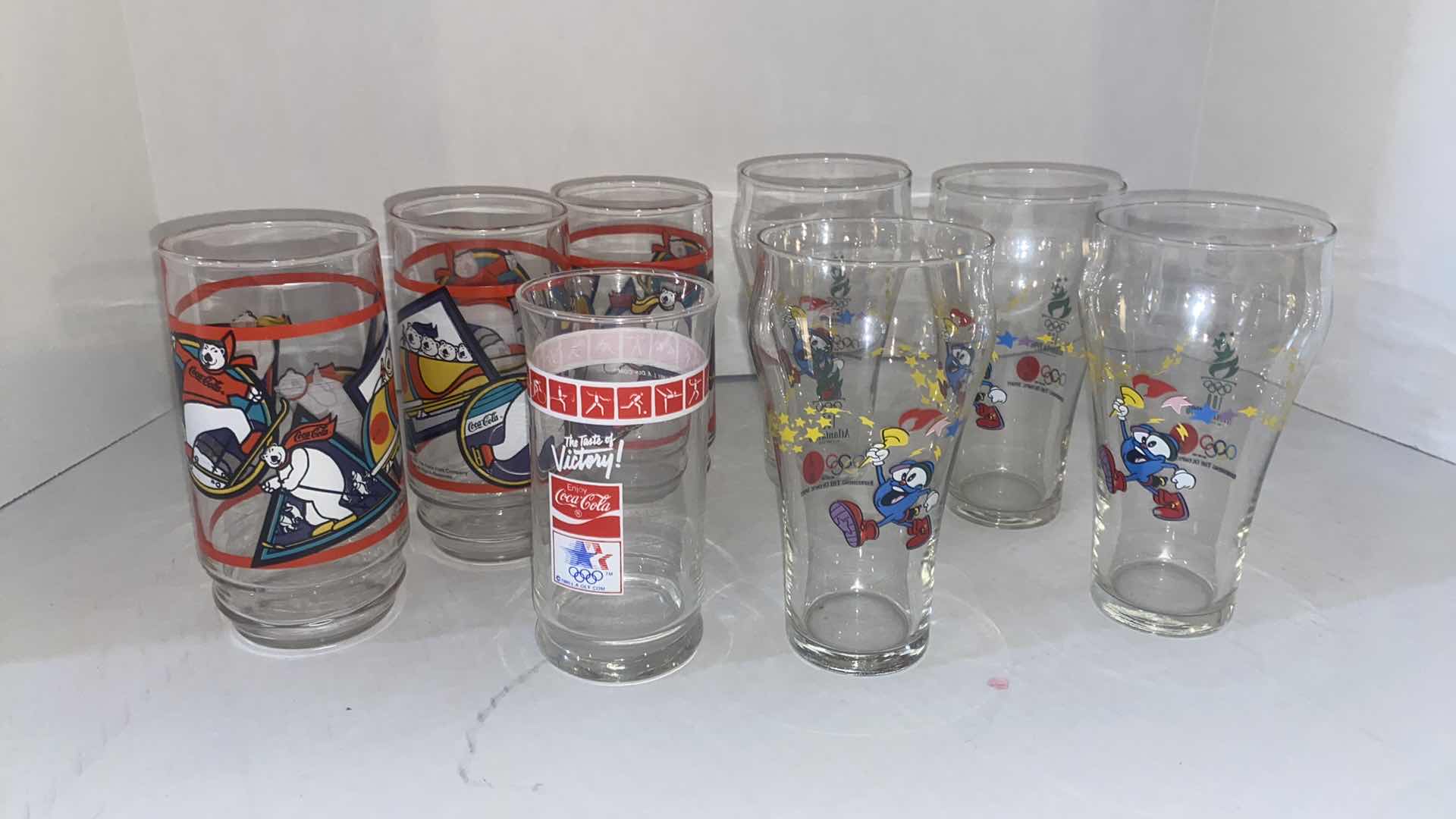 View 1 of VINTAGE COCA-COLA GLASSES FROM THE OLYMPICS (8)