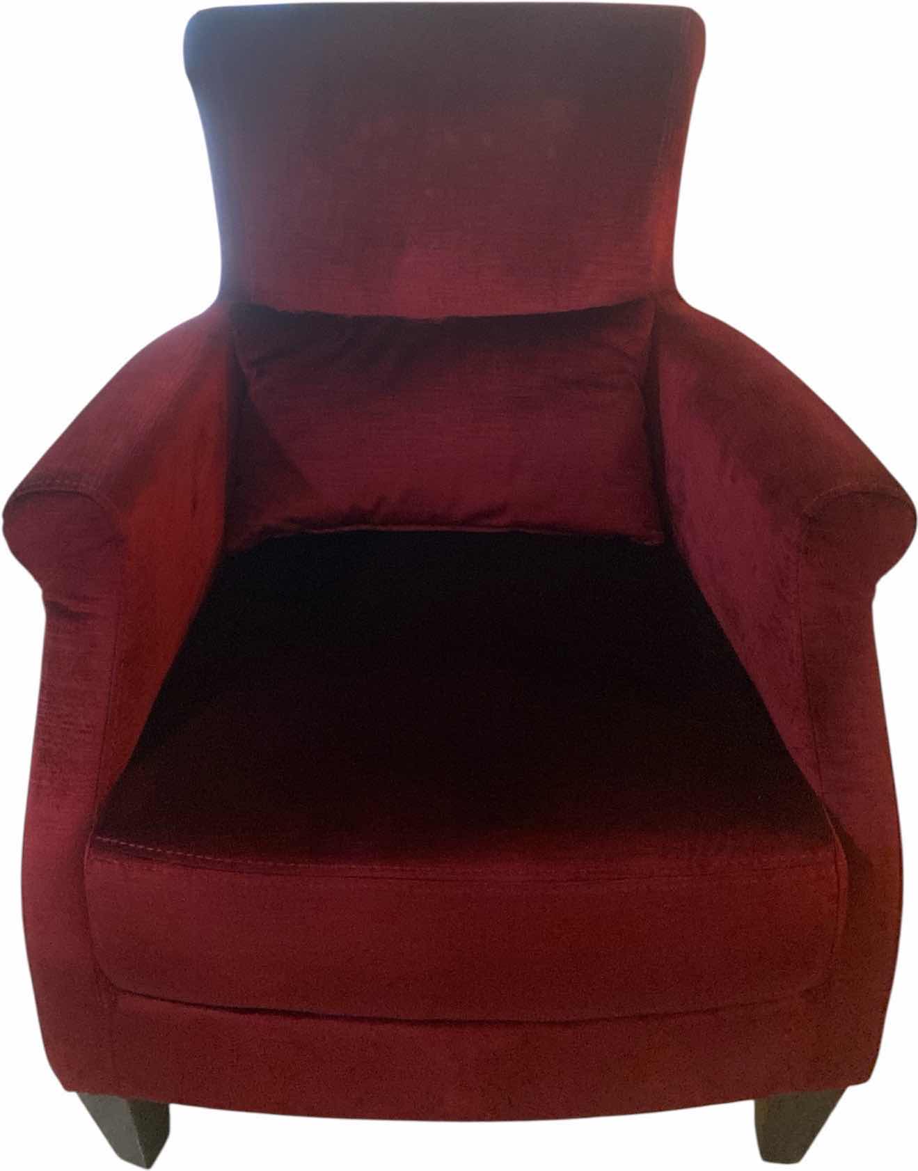 View 1 of BURGUNDY FABRIC OCCASIONAL CHAIR