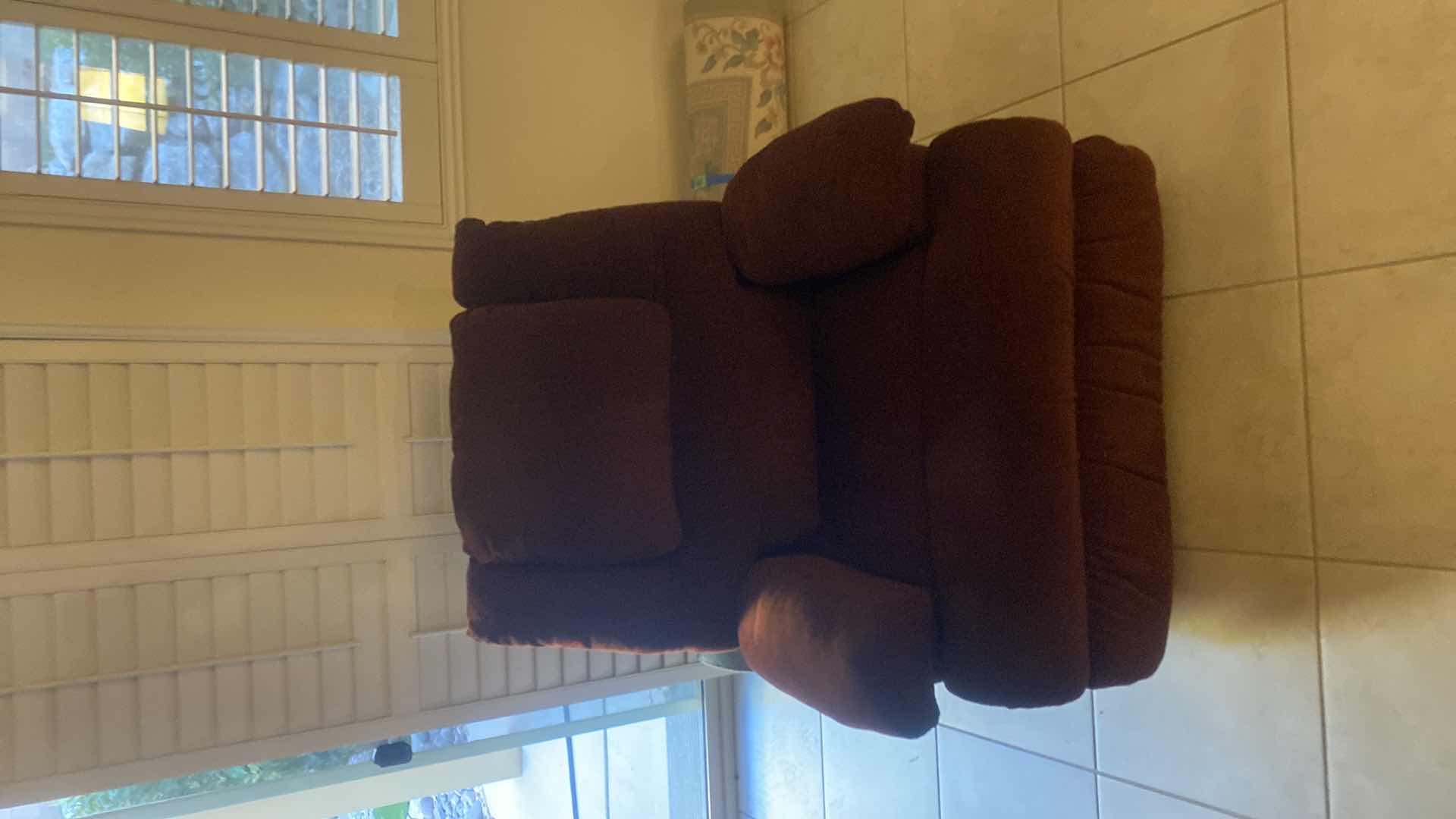 View 3 of MANUAL RECLINER WITH BURGUNDY FABRIC