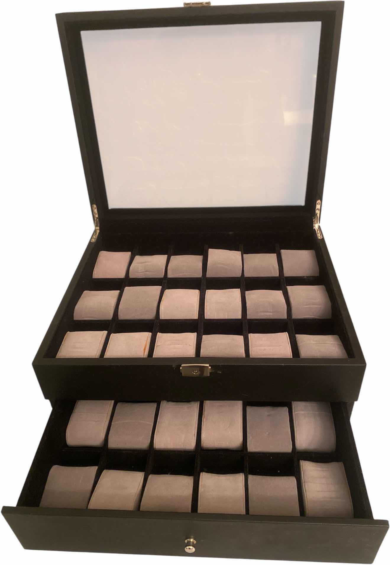 View 1 of DARK WOOD WATCH/JEWELRY BOX (HOLDS 36 WATCHES)
