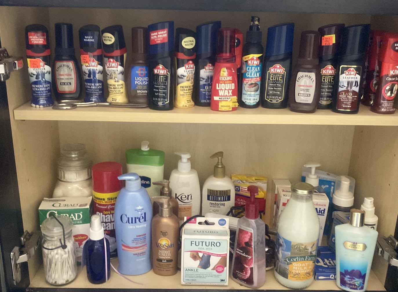View 1 of CONTENTS IN CABINET - SHOE POLISH LOTION AND MORE