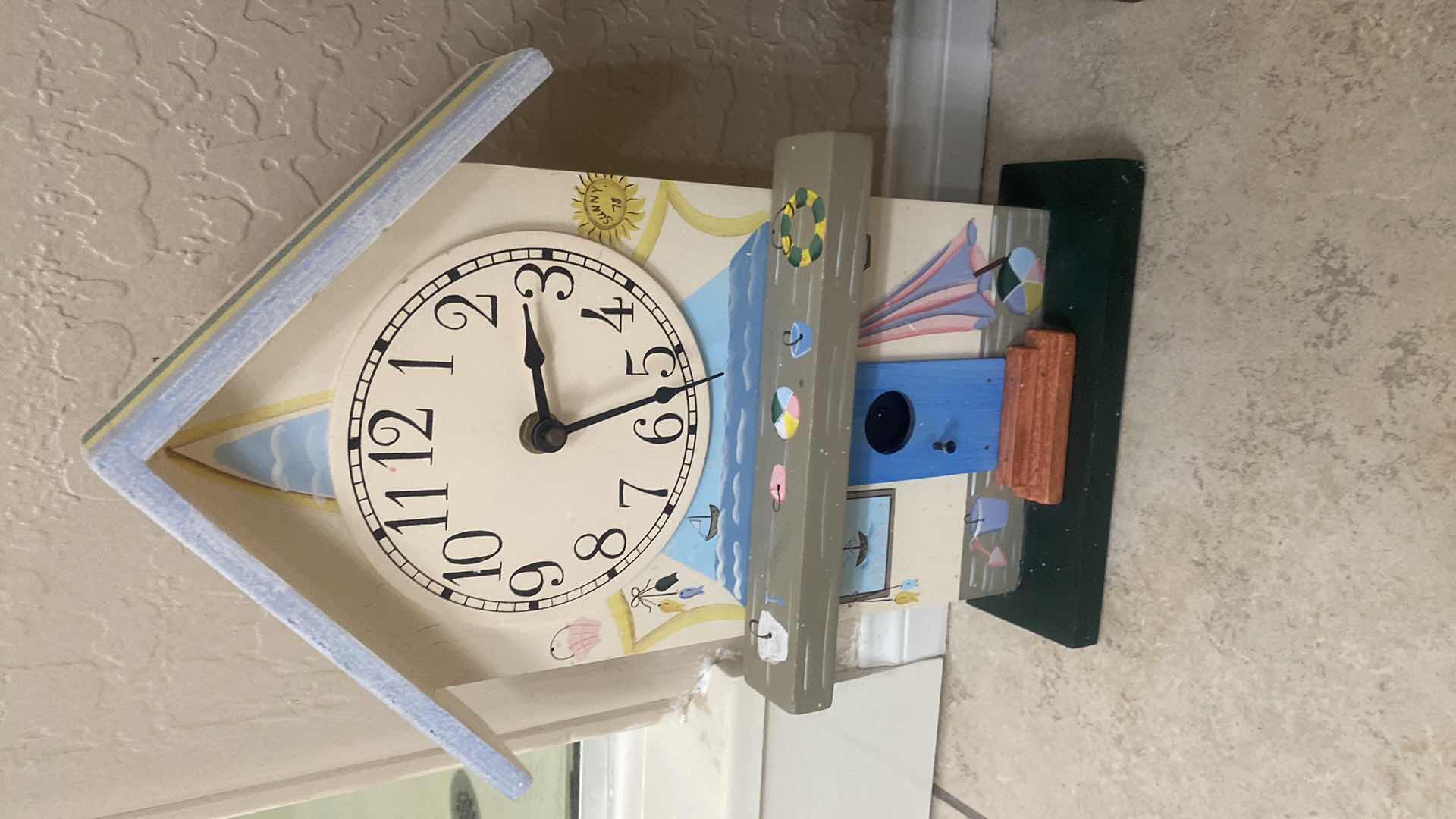 View 2 of FRAMED ARTWORK LARGEST 14“ x 14“ & WOOD CLOCK H11”