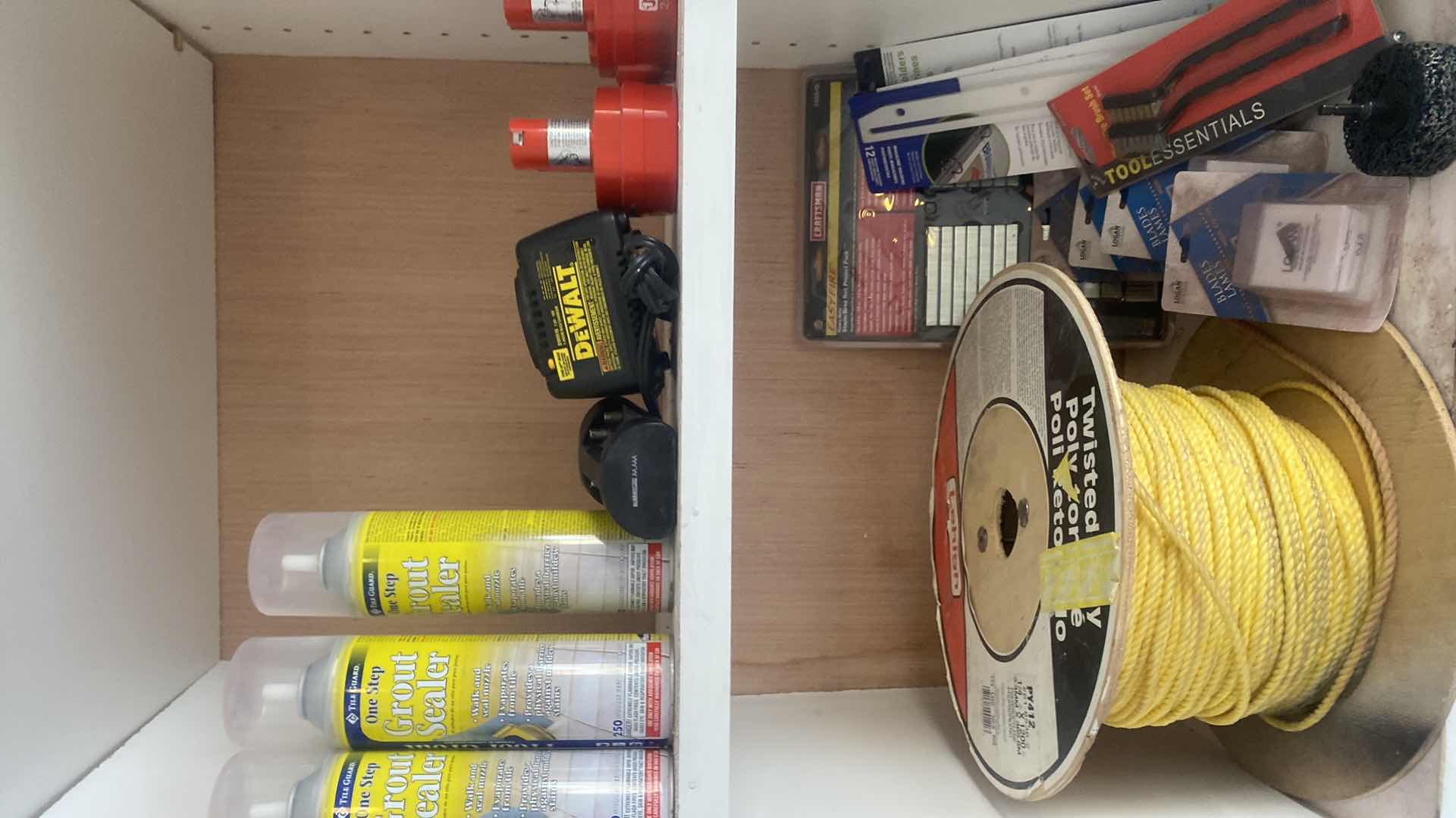 View 2 of CONTENTS GARAGE CABINET – LED SOLAR LIGHTS ELECTRIC ELECTRICAL ROPE AND MORE