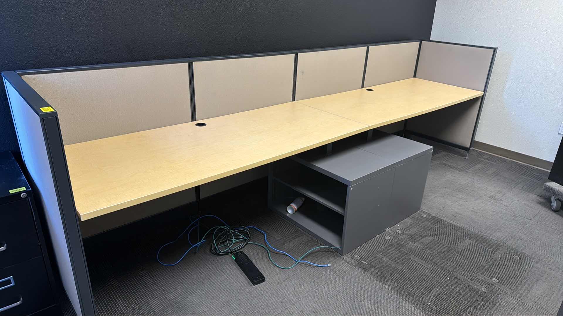 Photo 1 of Xl 2 person modular desks with back board