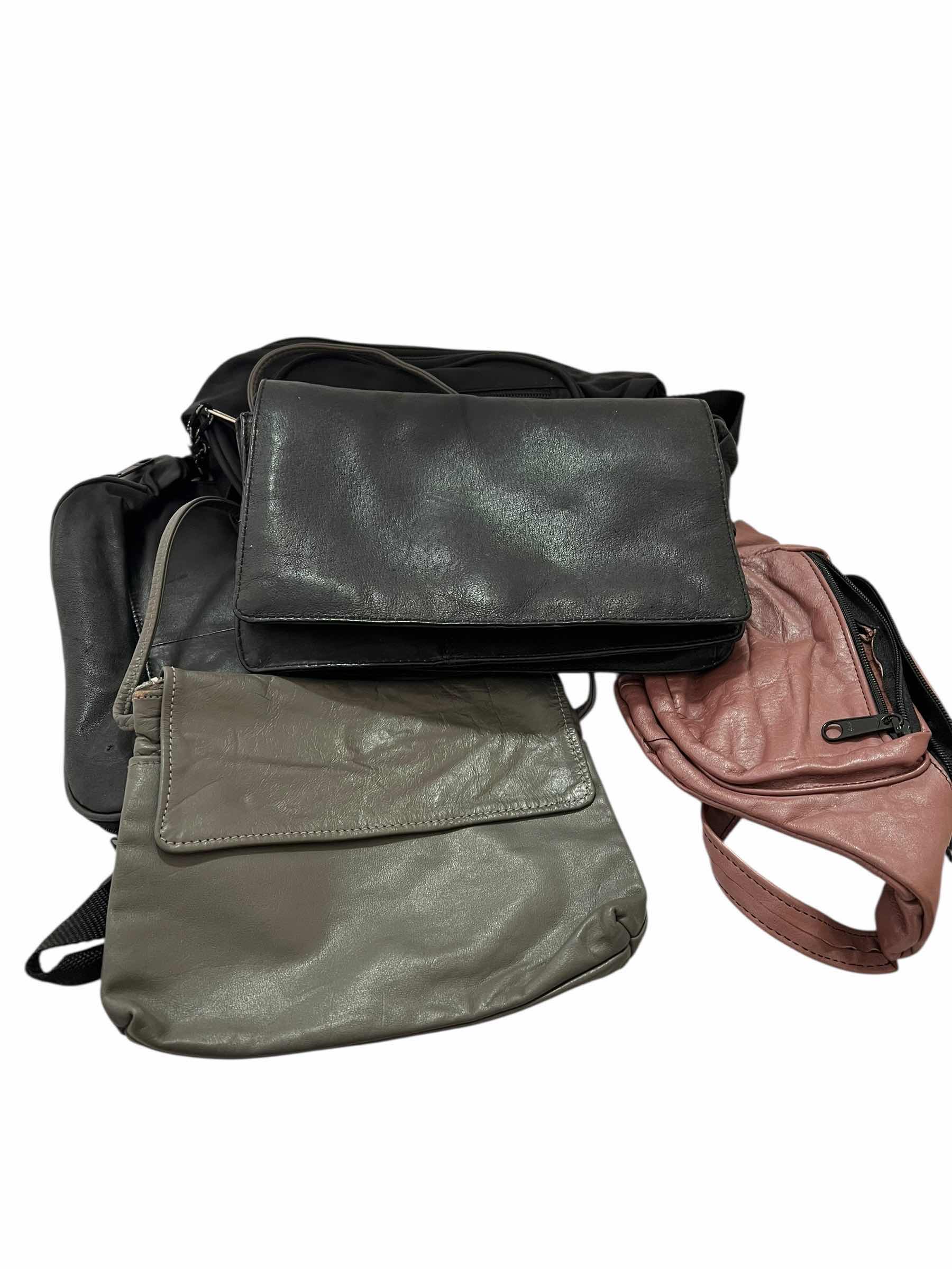 Photo 1 of ASSORTED FANNY PACKS AND LEATHER CLUTCH HAND BAGS