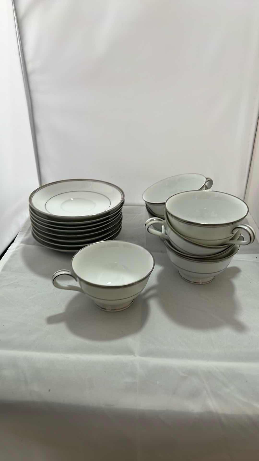 Photo 1 of TEA CUPS VINTAGE CHINA “ZYLSTRA SILVER ECSTASY”  (PART OF FULL CHINA SET SOLD SEPARATELY)