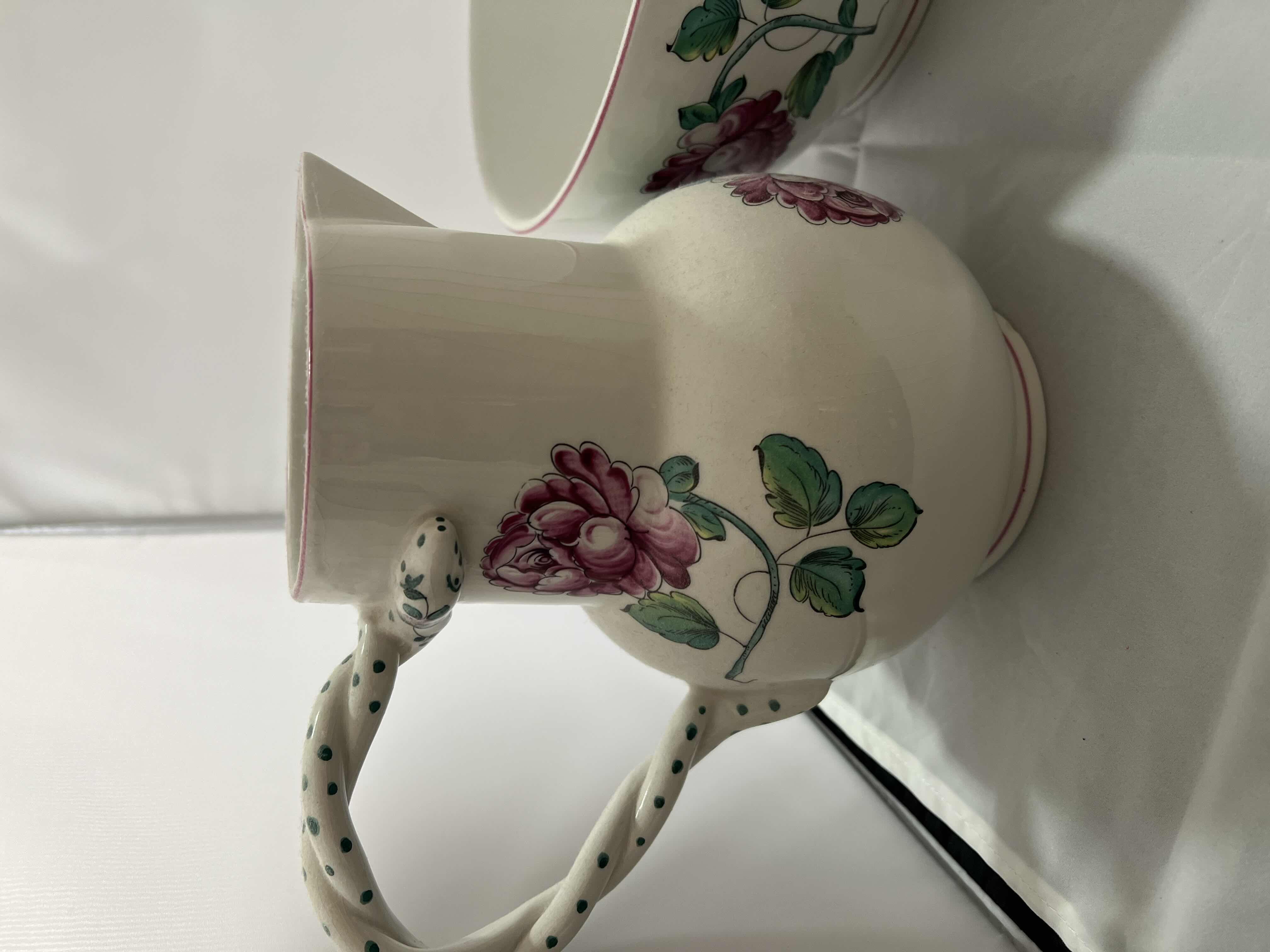 Photo 4 of TIFFANY AND COMPANY CERAMIC PITCHER AND BOWL.