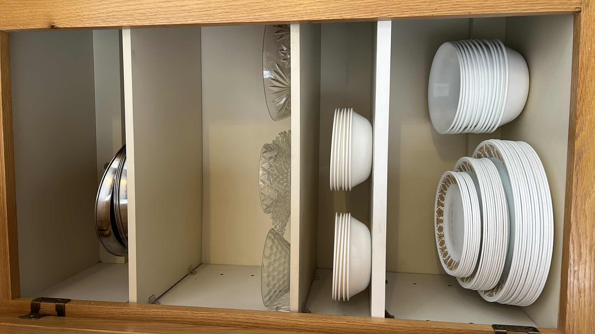 Photo 1 of CORELL DISHES. CONTENTS OF KITCHEN CABINET.