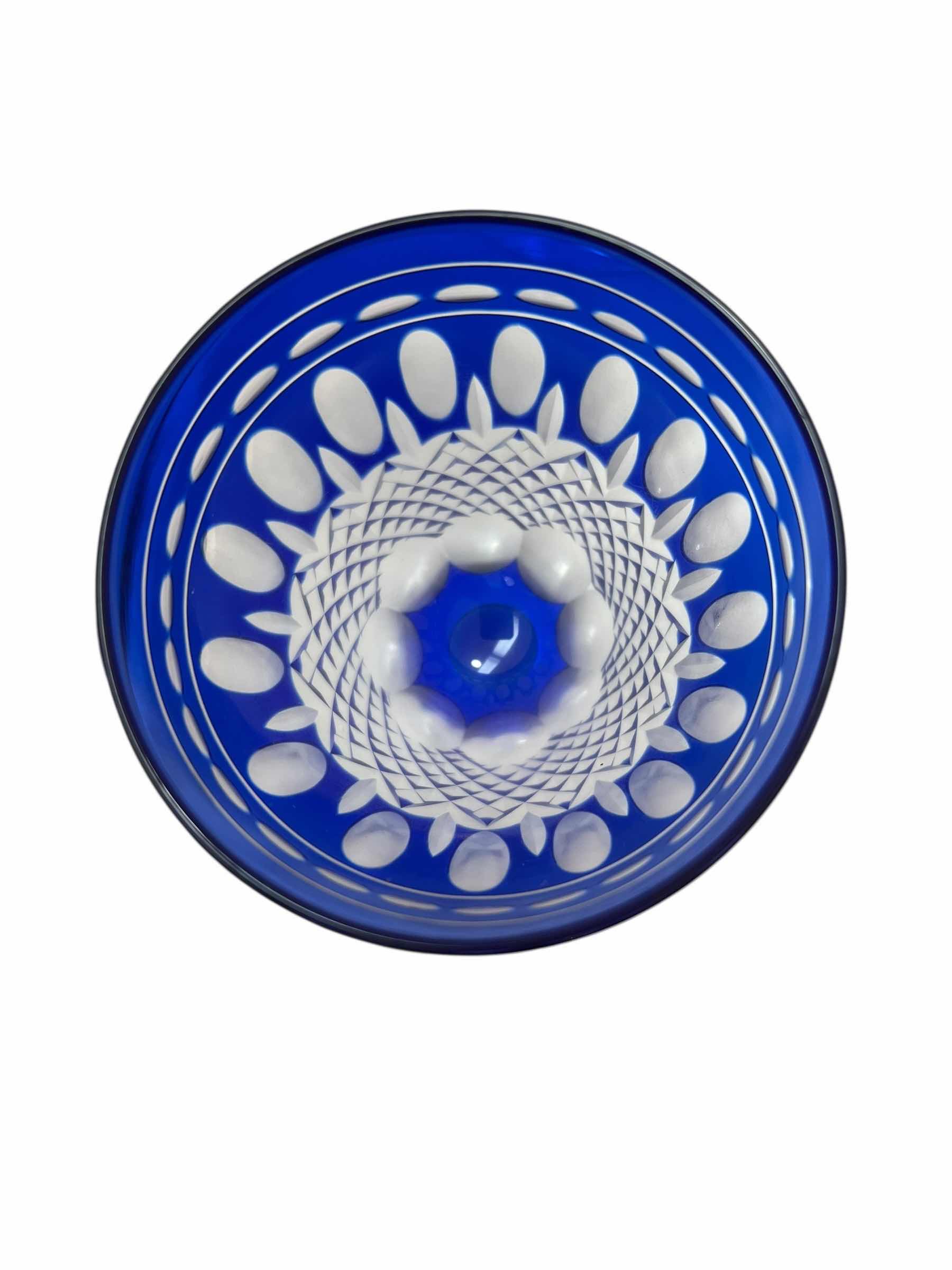 Photo 1 of 4-COBALT BOHEMIAN VINTAGE WINE GLASSES