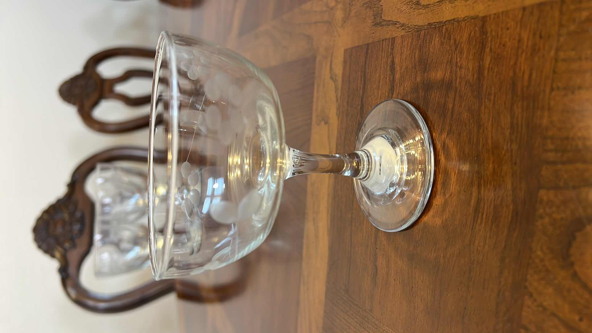 Photo 1 of 6-VINTAGE ETCHED MARTINI GLASSES