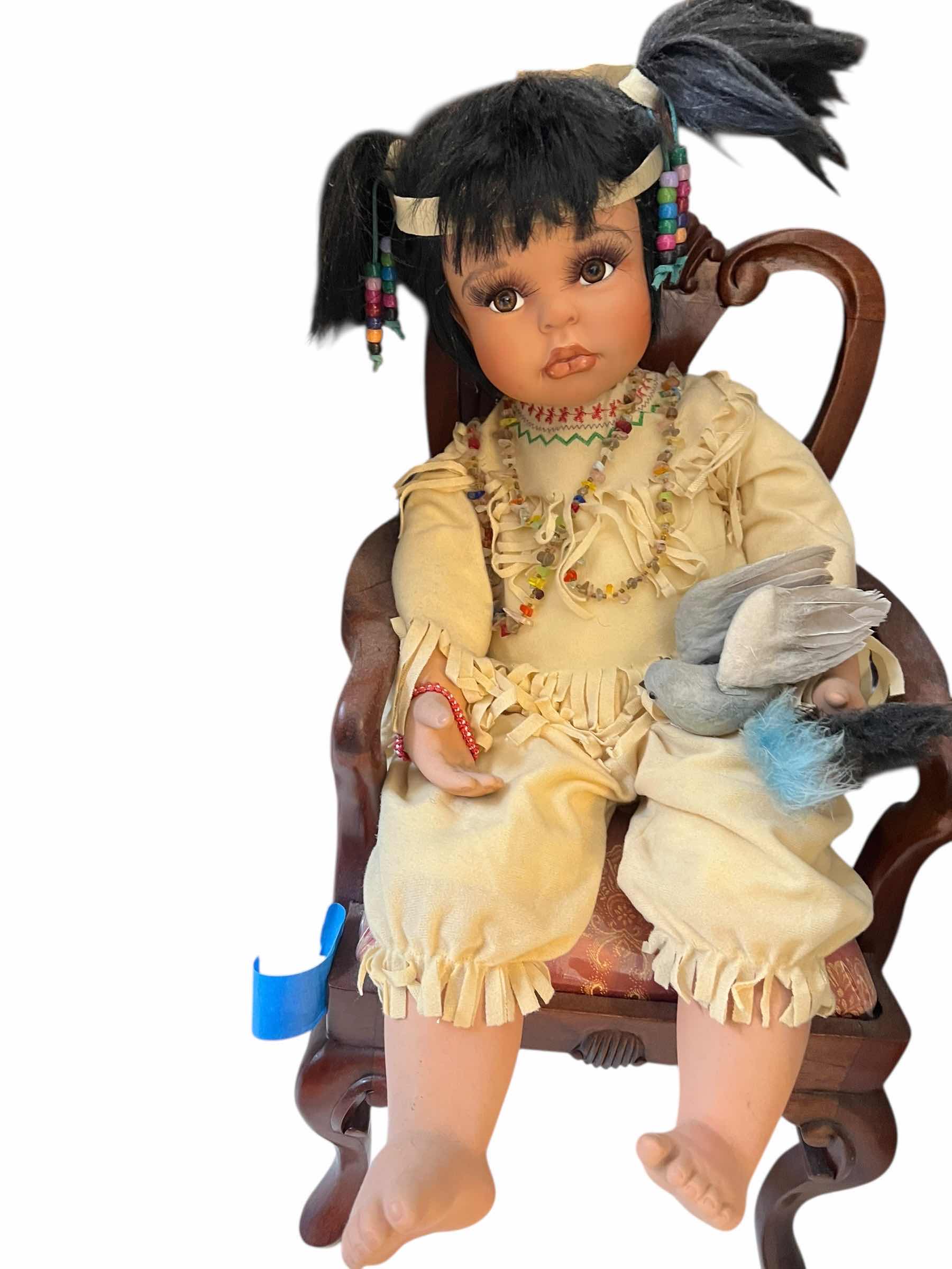 Photo 1 of VINTAGE PORCELAIN DOLL WITH CERTIFICATE OF AUTHENTICITY. “BABY DOVE” 18”H