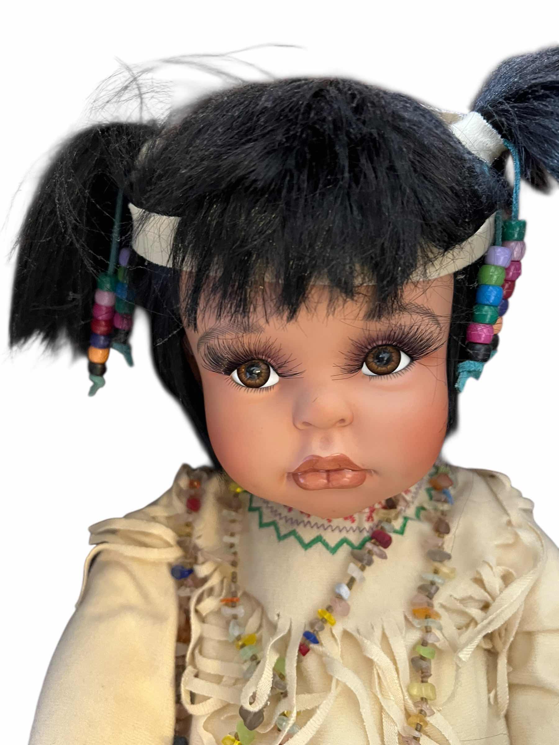 Photo 1 of VINTAGE PORCELAIN DOLL WITH CERTIFICATE OF AUTHENTICITY. “BABY DOVE” 18”H