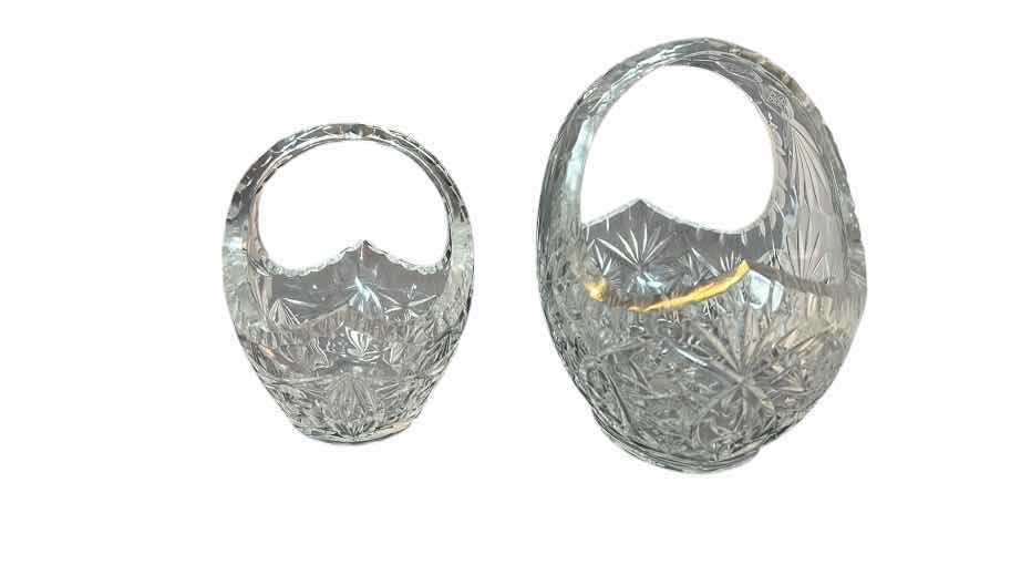 Photo 1 of 2-VINTAGE EUROPEAN LEAD CRYSTAL BASKETS