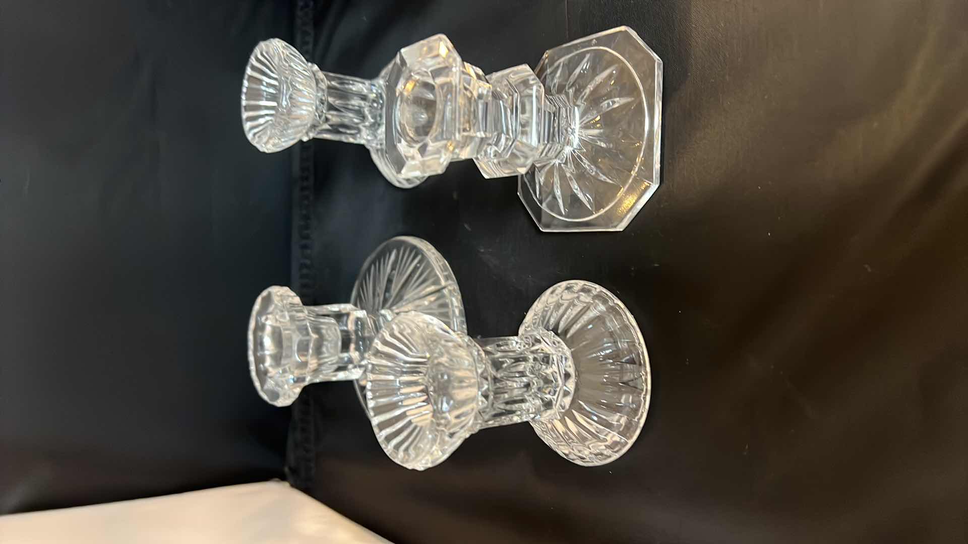 Photo 1 of VINTAGE EUROPEAN LEAD CRYSTAL 
CANDLESTICK HOLDERS.