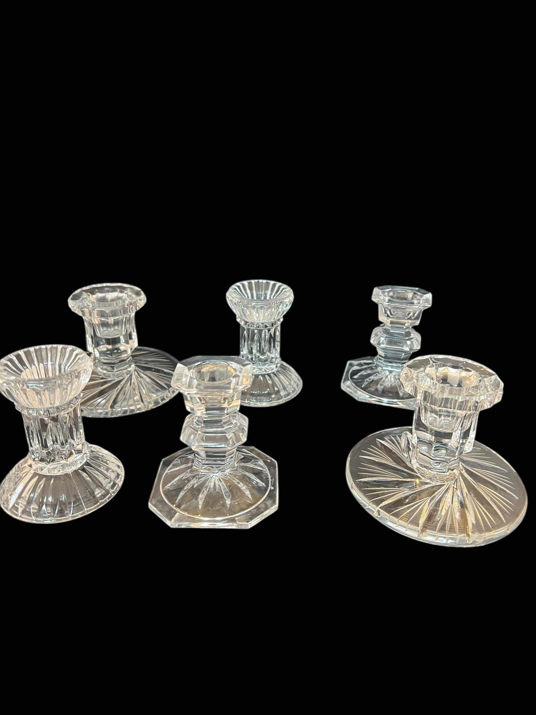 Photo 1 of VINTAGE EUROPEAN LEAD CRYSTAL 
CANDLESTICK HOLDERS.