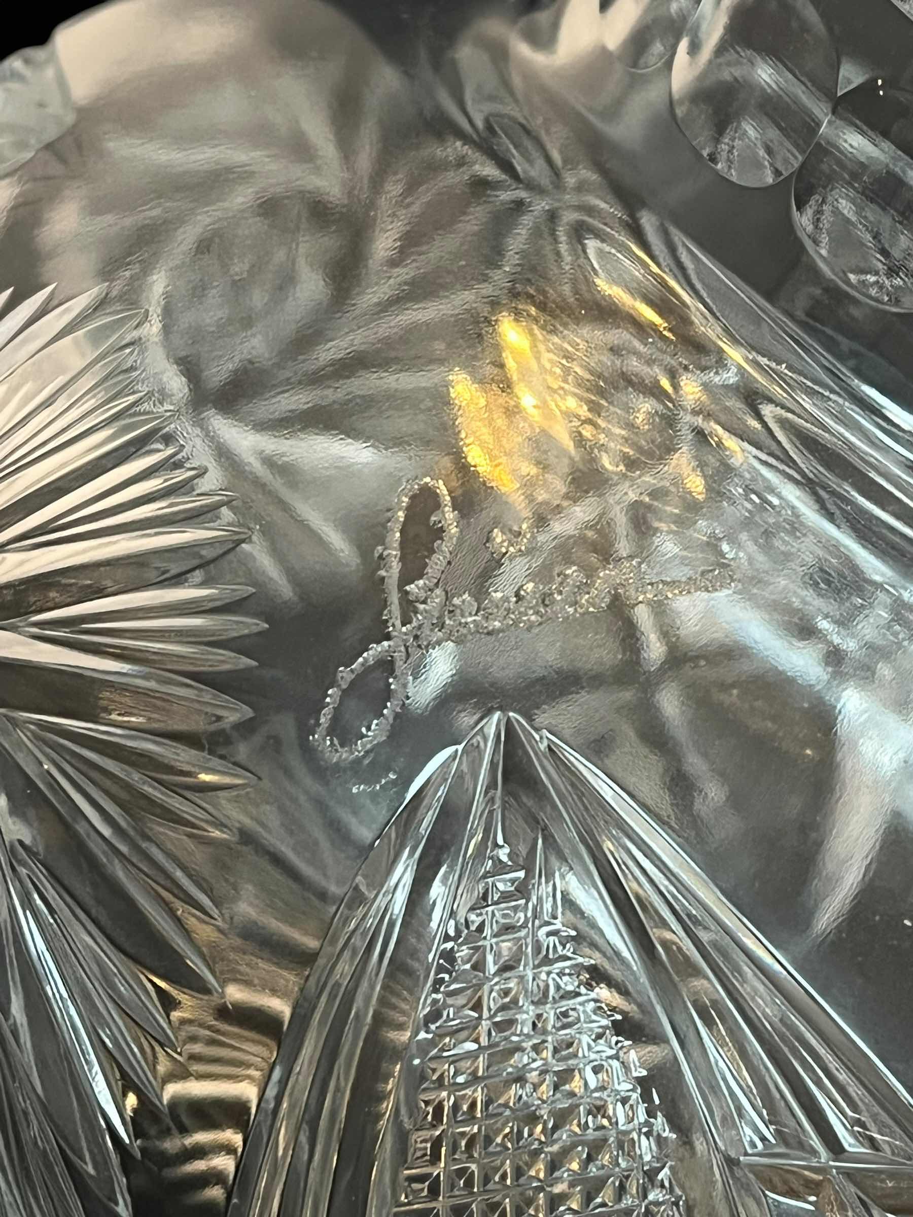 Photo 1 of VASE “LUCIEN” EUROPEAN CRYSTAL CUT VASE  9”D X 8”H.