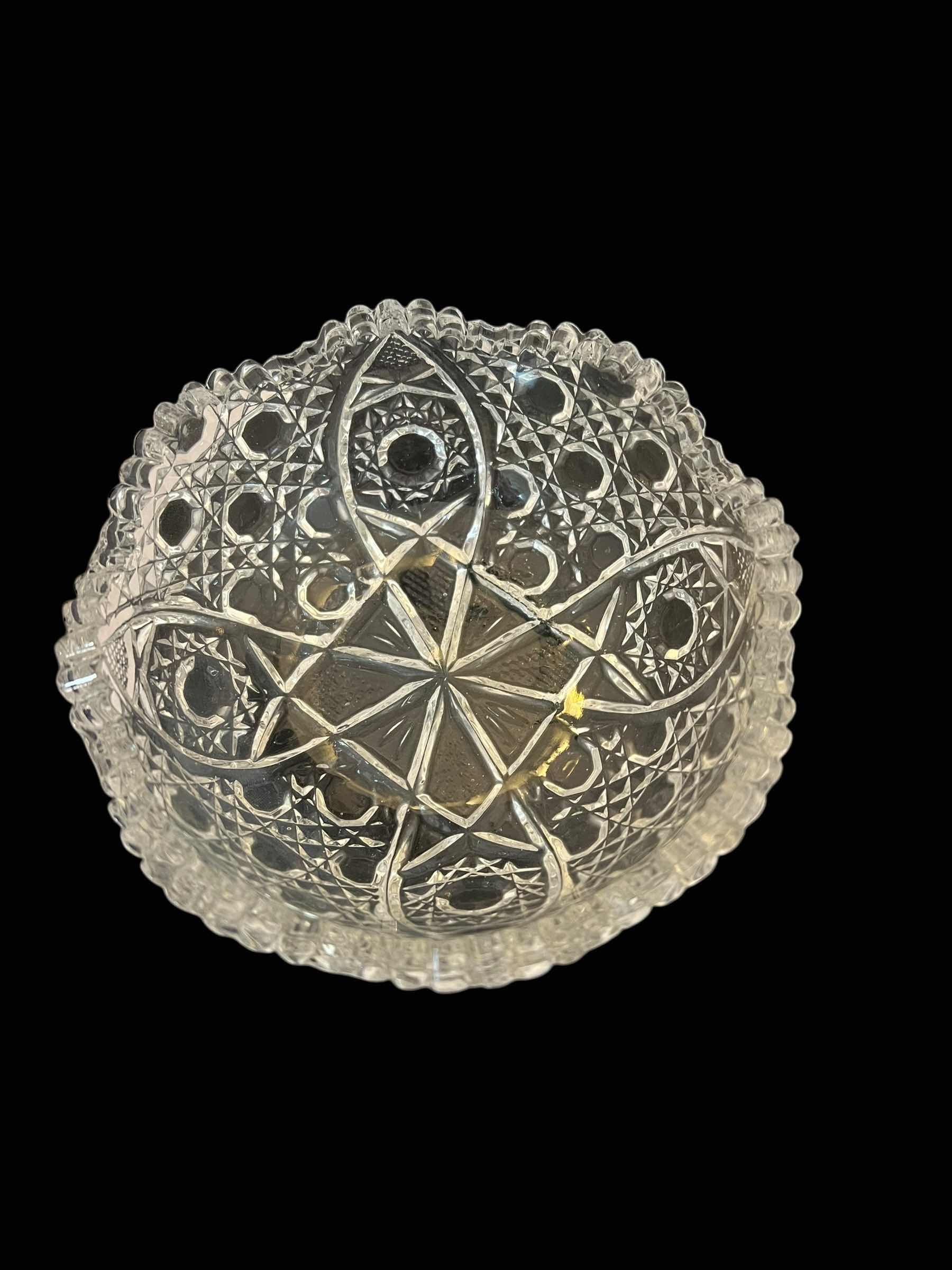 Photo 1 of 7-VINTAGE EUROPEAN LEAD CRYSTAL BOWLS. LARGER SERVING BOWL WITH 6 SMALL SOUP BOWLS.