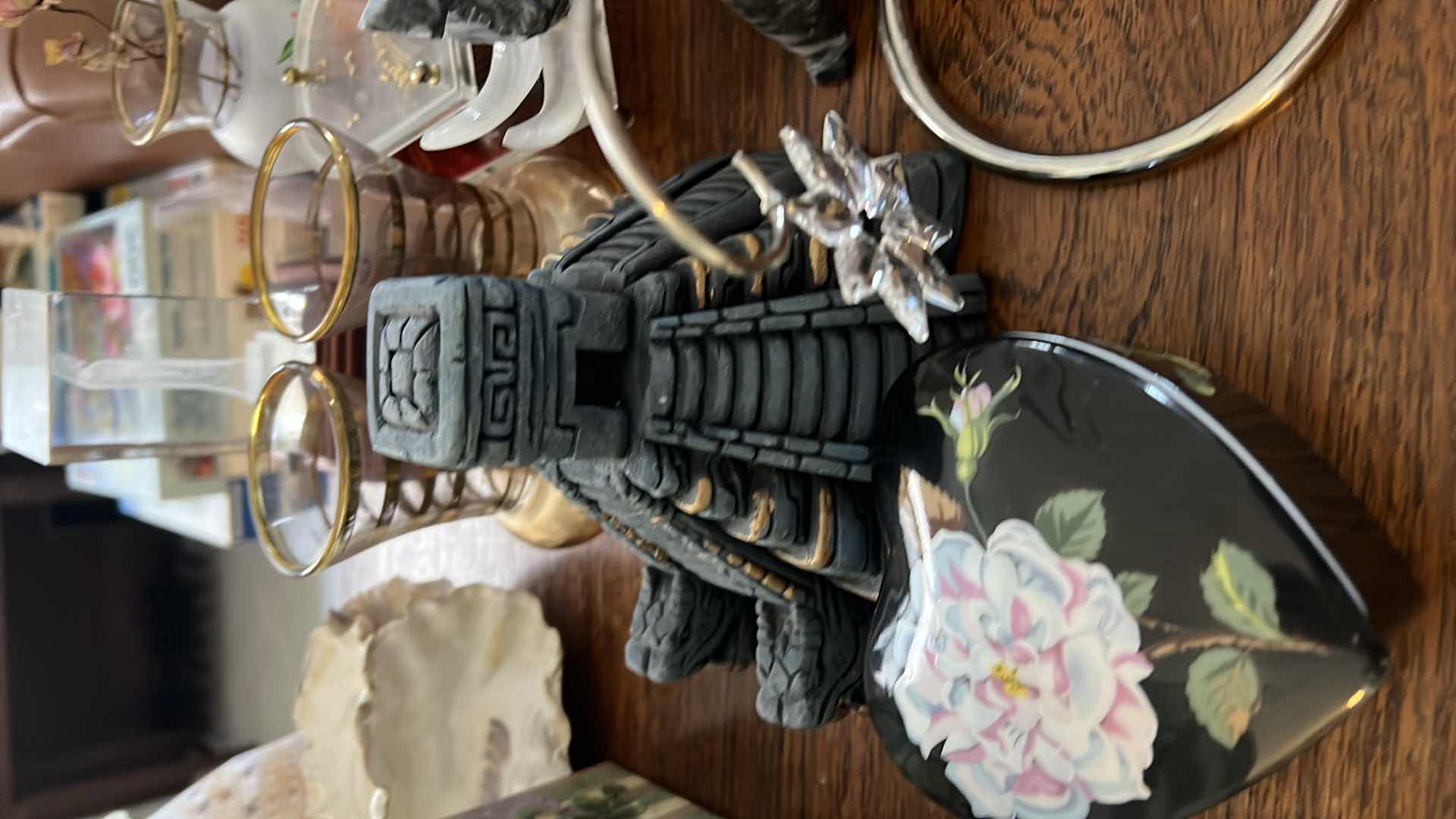 Photo 1 of VARIOUS DECORATIVE PIECES. CONTENTS OF SHELF. HOME DECOR.