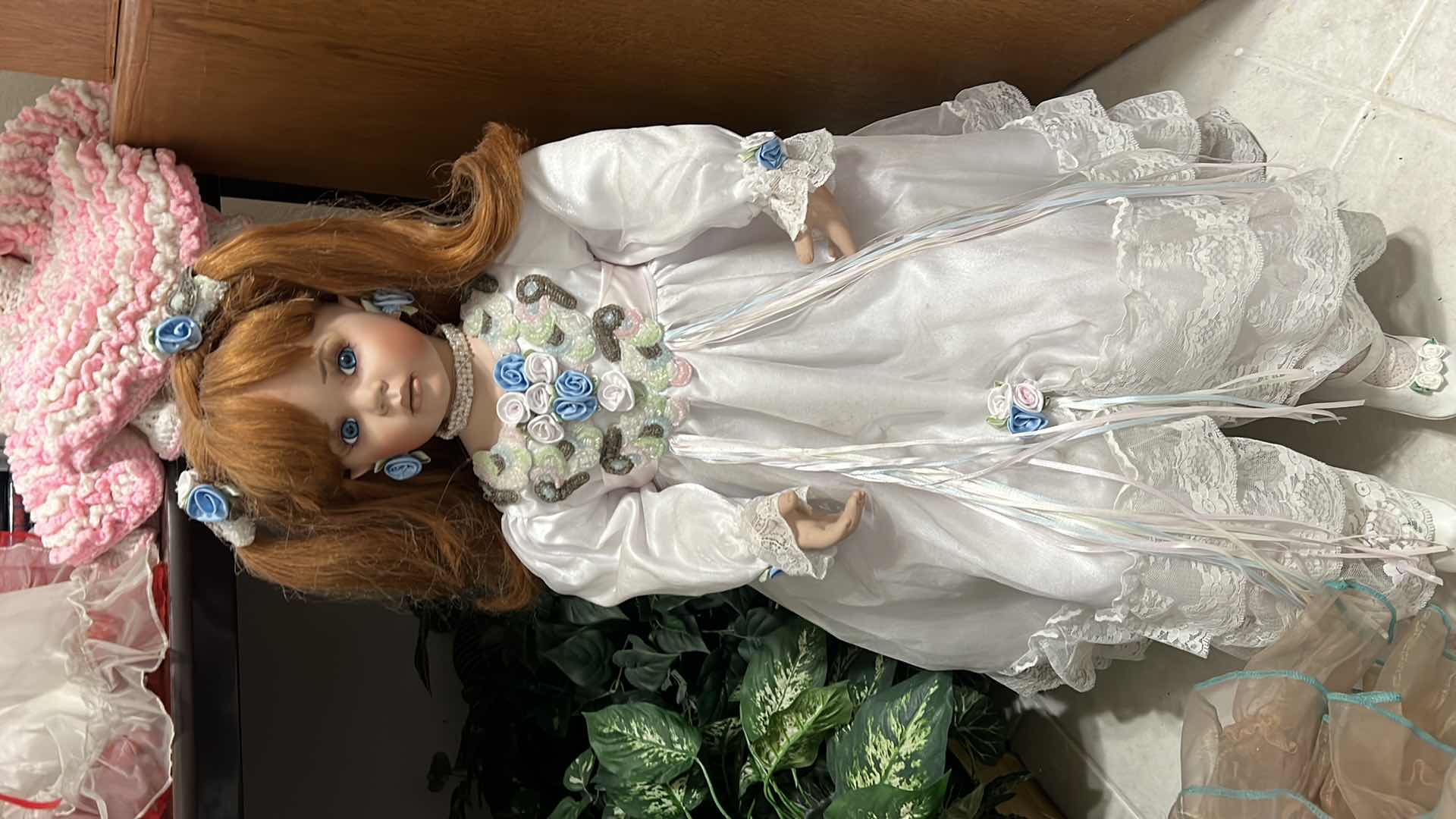 Photo 1 of VINTAGE DONNA RUBERT PORCELAIN DOLL. 24”H COLLECTIBLE.