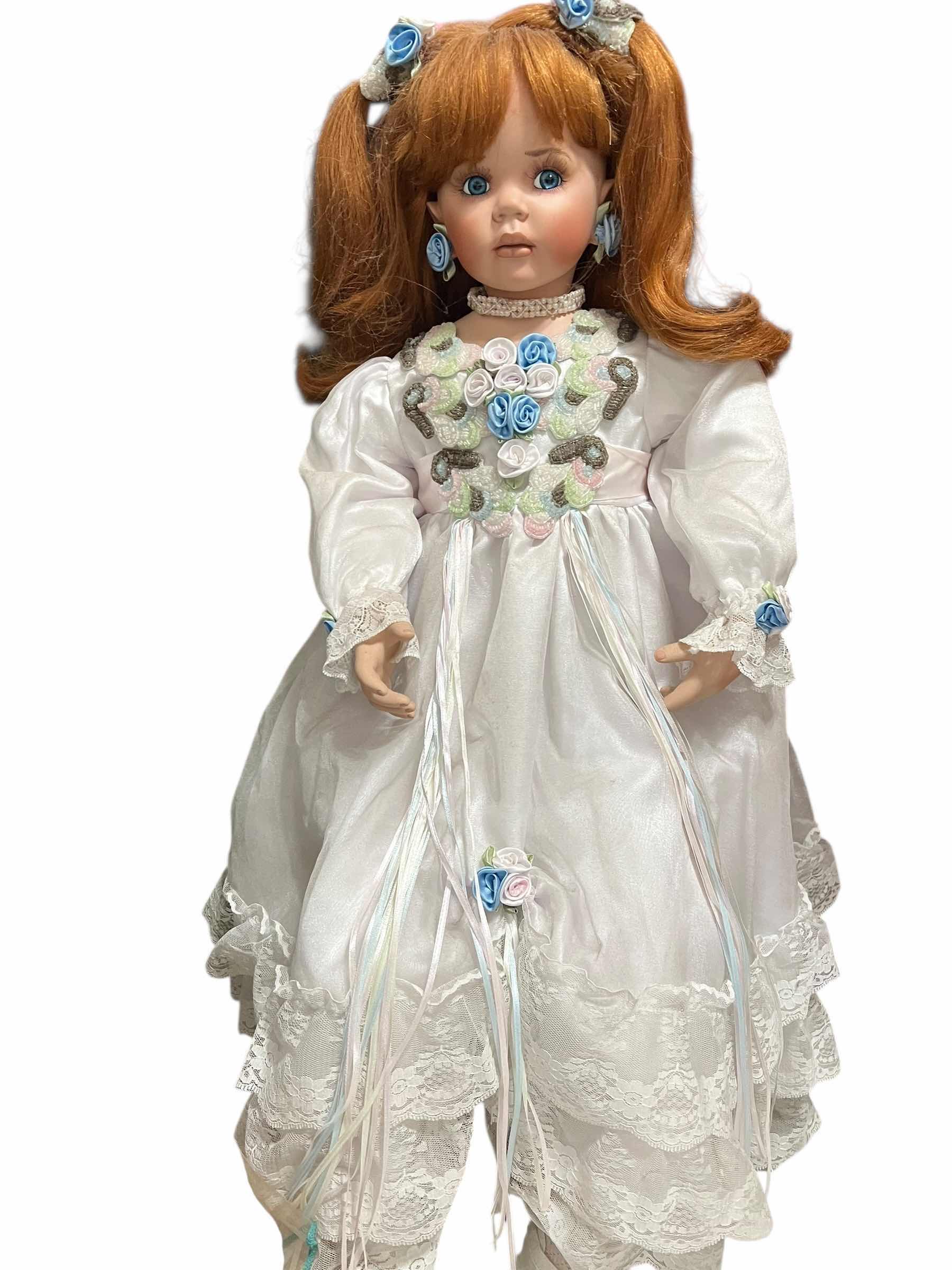 Photo 1 of VINTAGE DONNA RUBERT PORCELAIN DOLL. 24”H COLLECTIBLE.