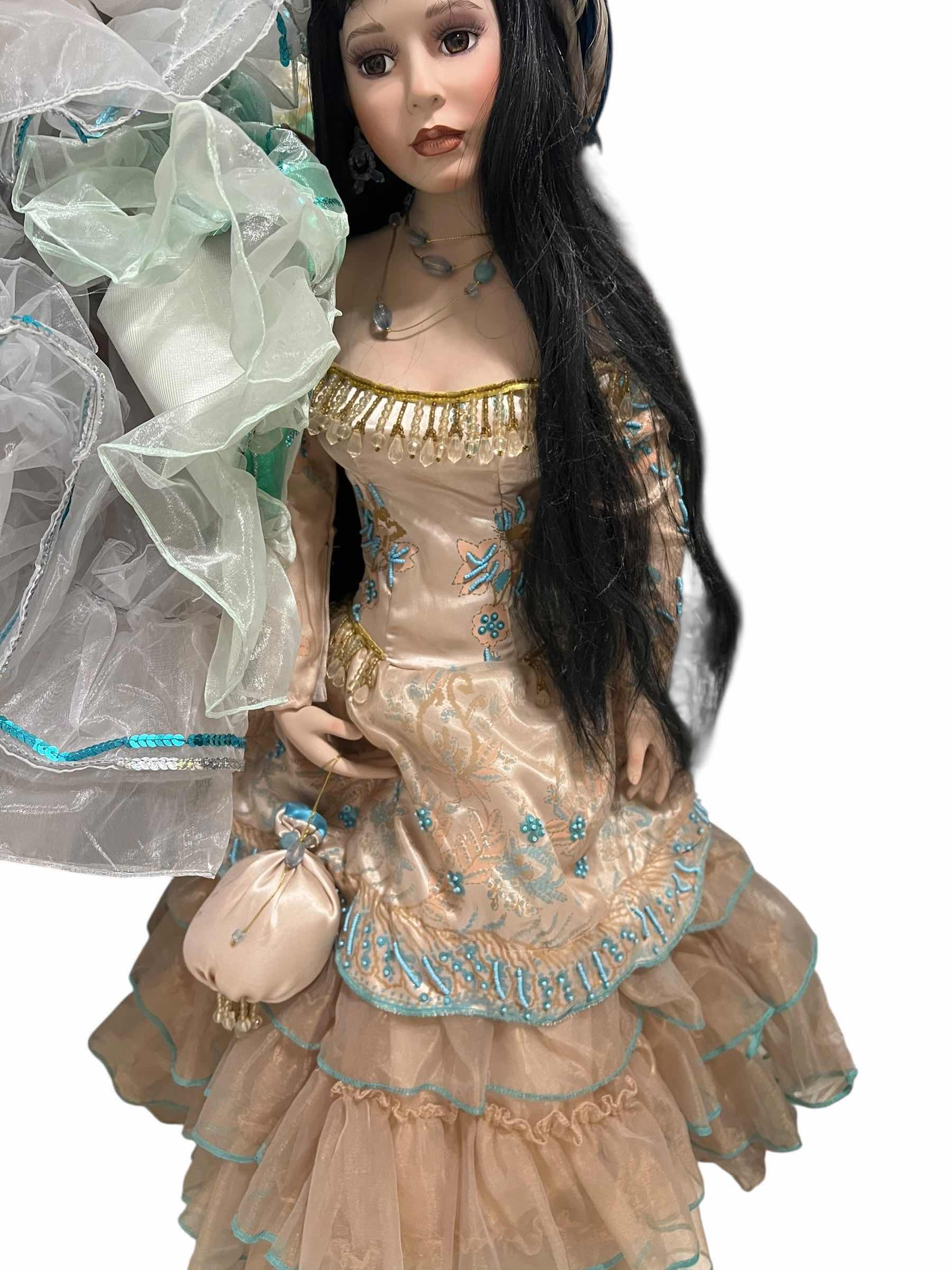 Photo 1 of VINTAGE DONNA RUBERT CHEYENNE PORCELAIN DOLL. 34”H COLLECTIBLE.