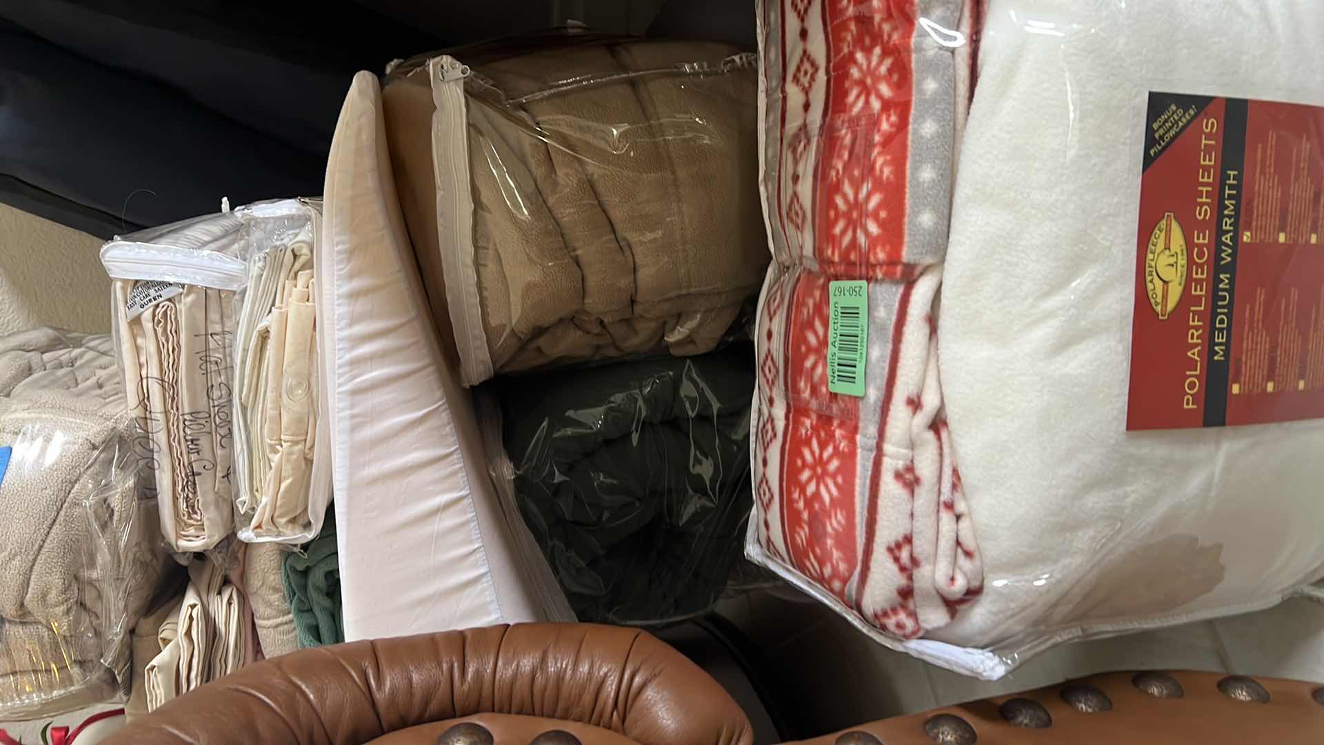 Photo 1 of ASSORTED BLANKETS-CONTENTS OF LINEN CABINET.