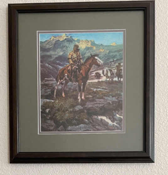 Photo 1 of 2-WALL ART.  ARTIST SIGNED PRINTS NATIVE AMERICAN HORSE PAINTINGS.