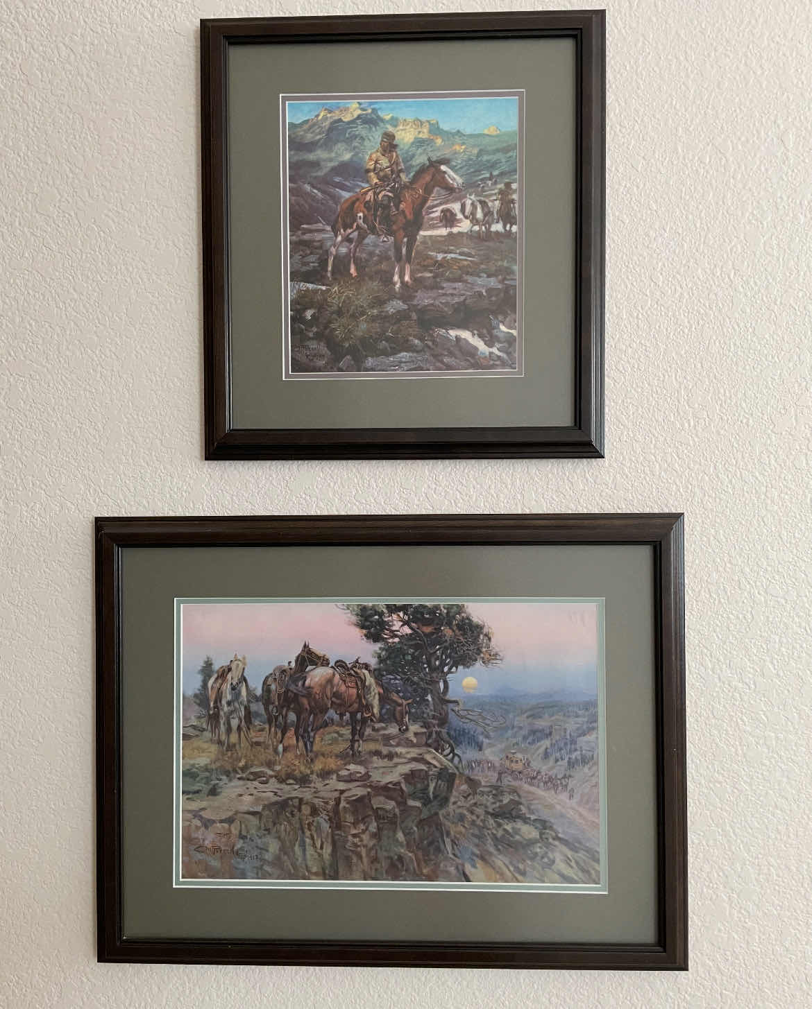Photo 1 of 2-WALL ART.  ARTIST SIGNED PRINTS NATIVE AMERICAN HORSE PAINTINGS.