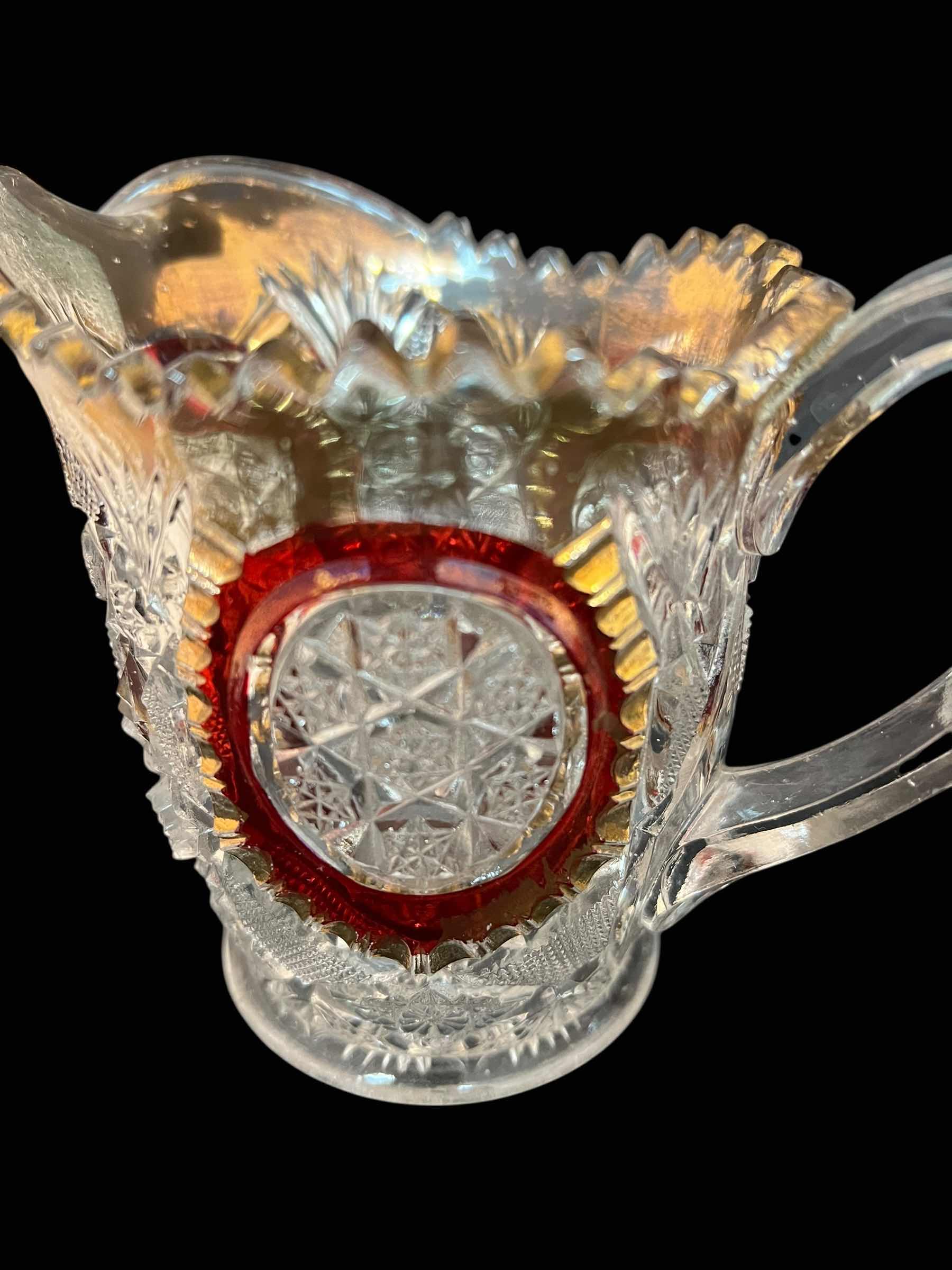 Photo 1 of VINTAGE CRYSTAL JAR WITH LID AND BOWL.