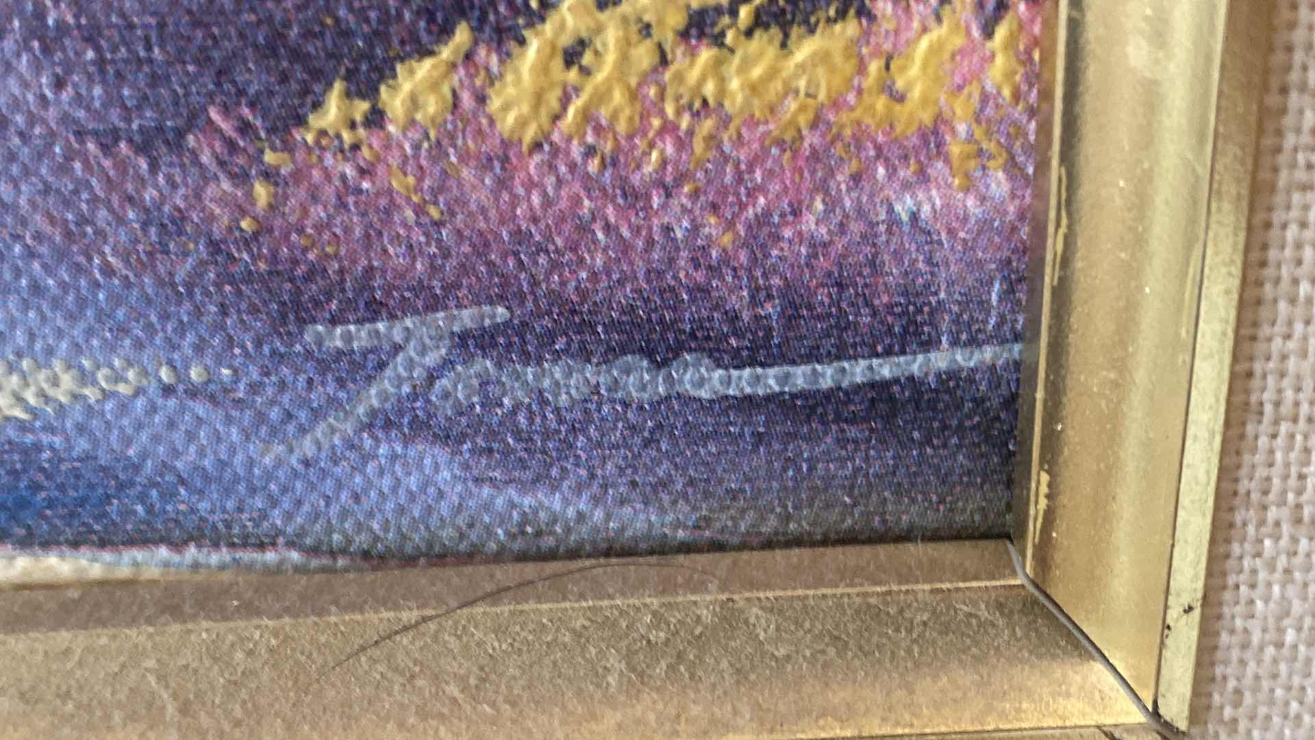 Photo 1 of 2 - ORNATE GOLD FRAMED LANDSCAPES ON CANV SIGNED ARTWORK LARGEST 16” X 14”