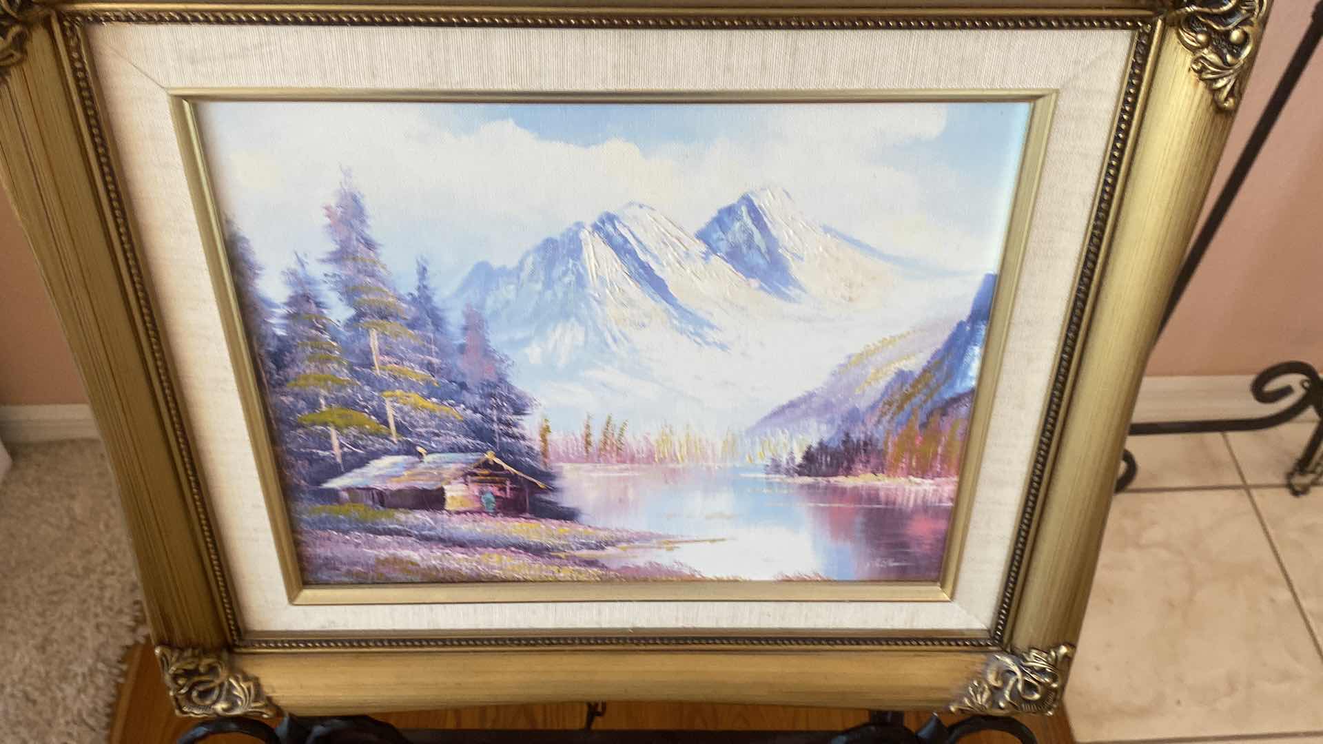 Photo 1 of 2 - ORNATE GOLD FRAMED LANDSCAPES ON CANV SIGNED ARTWORK LARGEST 16” X 14”